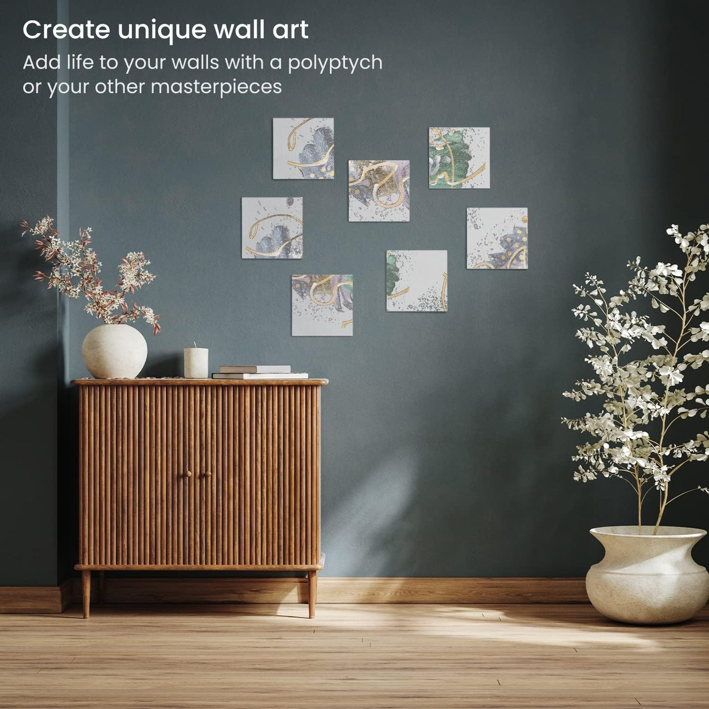 ARTEZA Canvas Boards for Painting, 6 x 6 Inches, Pack of 28, Blank White Small Canvas Panels for Acrylic, Oil and Gouache Painting