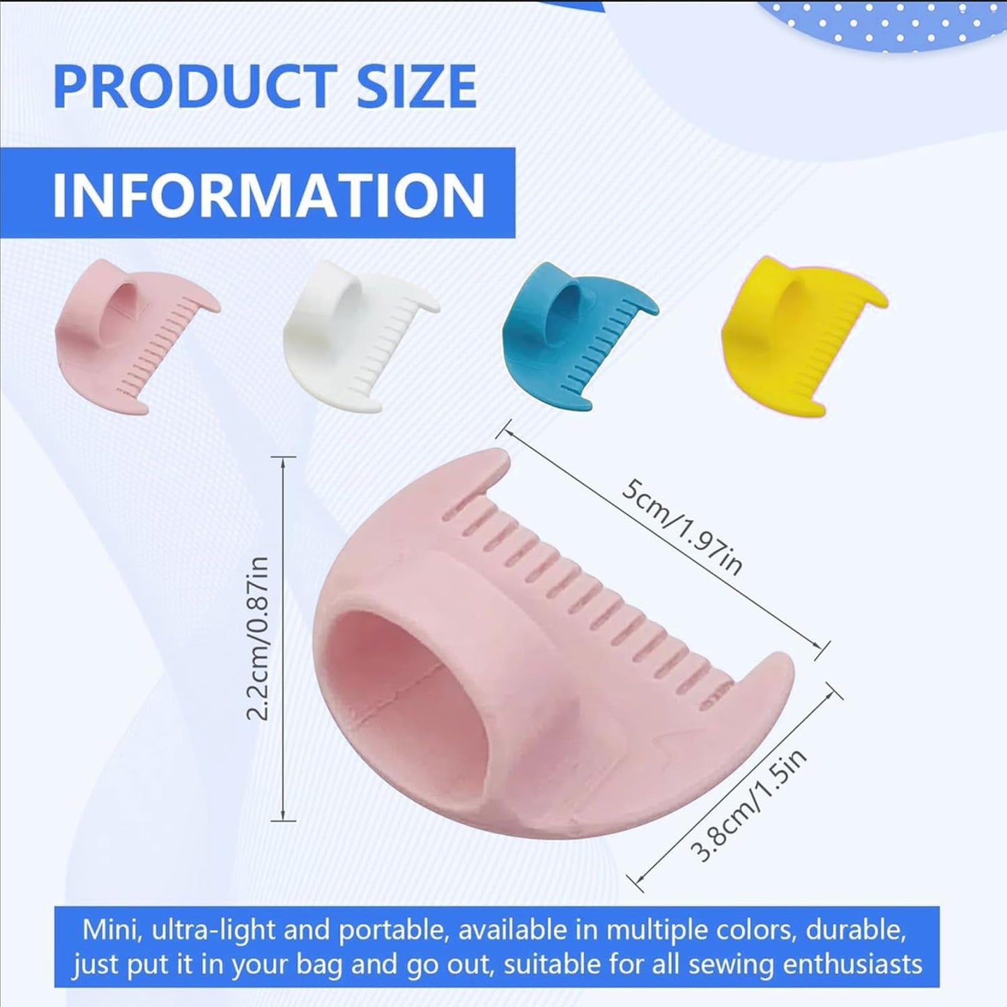 2mm-6mm Seam Guide for Hand Sewing Edge Lockranding Tool 5 PCS Set for Leather/Fabric/Craft Sew, Cyan