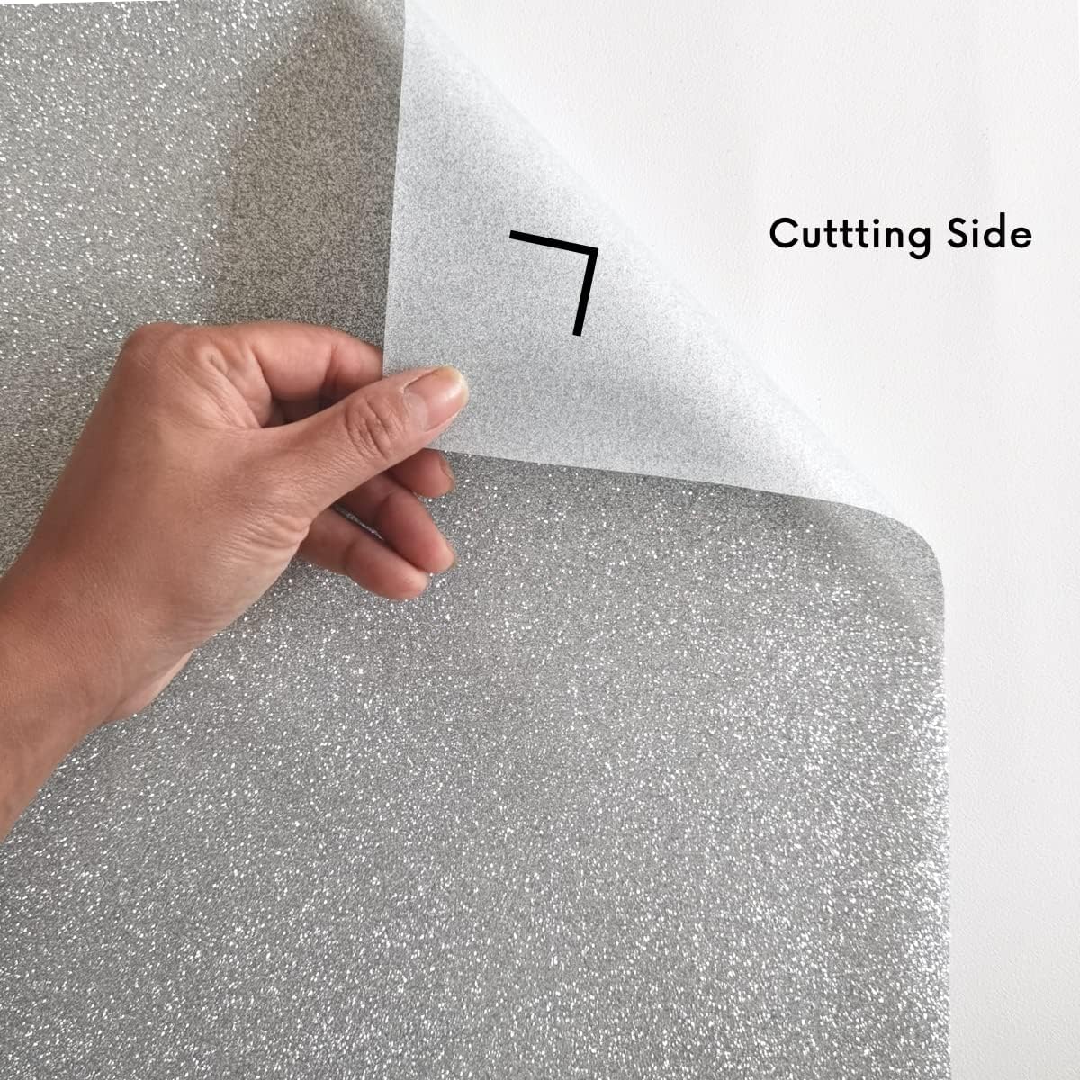 Silver Glitter HTV Heat Transfer Vinyl Bundle 8 sheets-12 x12 Iron on Vinyl for T Shirts Hats Clothing Compatible with Cricut Cameo Heat Press Machine