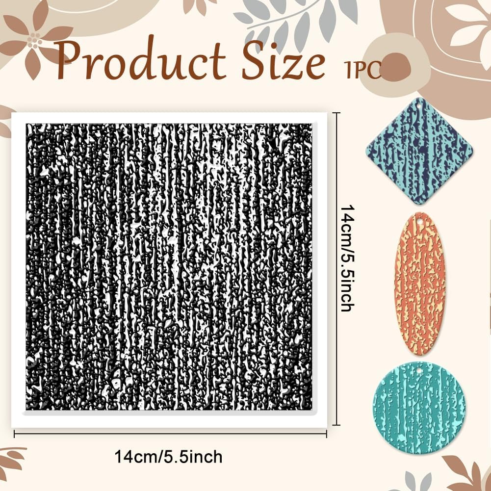 CHGCRAFT Polymer Clay Texture Sheets Sandpaper Texture Silicone Clay Texture Mat Silicone Texture Stamps Clay Modeling Pattern Pad for DIY Clay Jewelry Earrings Clay Mat