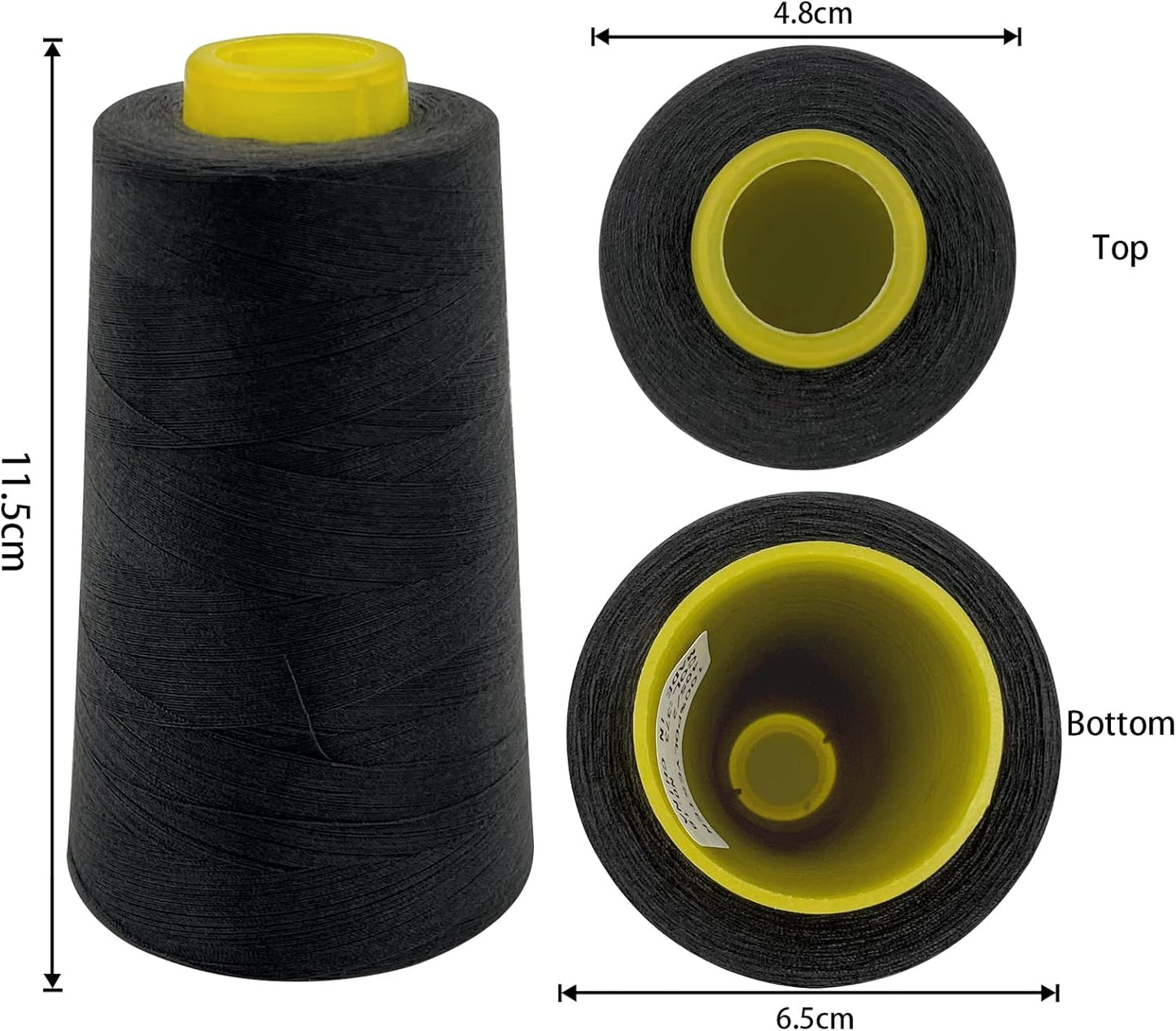 Tortoise 4 Cones of 3000 Yards Each Spool Thread for All Purpose, Quilting, Serger, Overlock Sewing Machines - 100% Polyester - Iron Grey