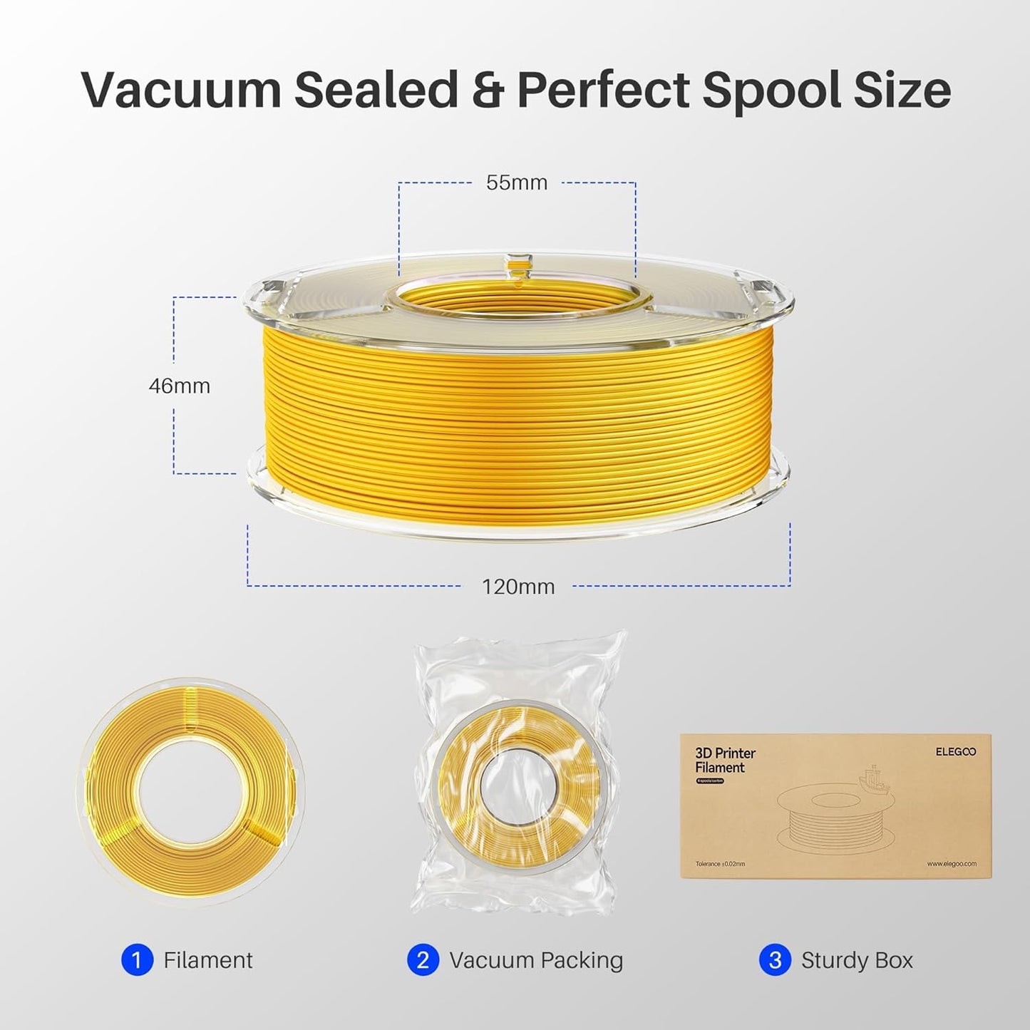 ELEGOO Silk PLA Filament Bundle 1.75mm, Dual and Triple Colors Shiny 3D Printer Filaments Dimensional Accuracy +/- 0.05mm, 4 Pack 250g Spool Multicolors