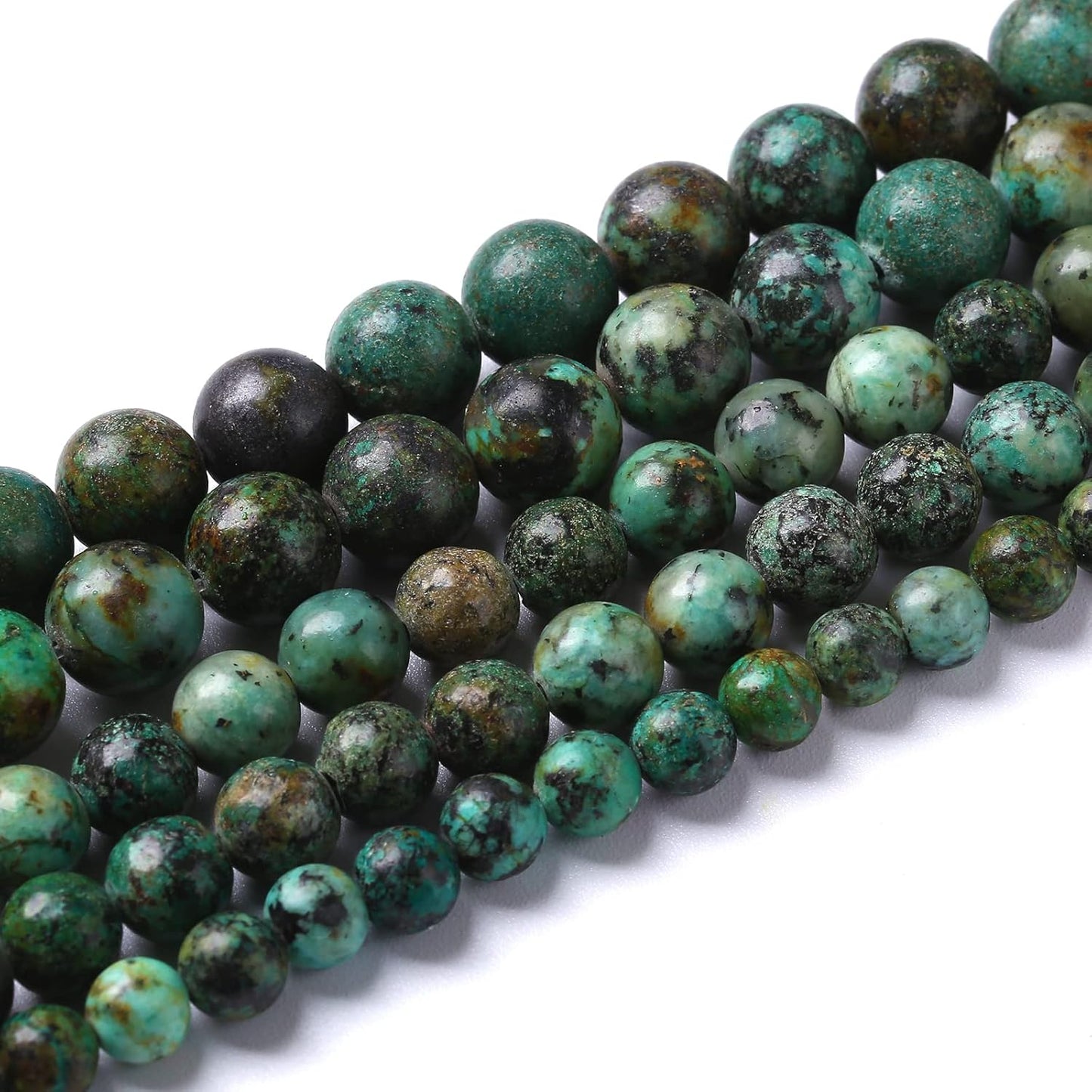 12mm 32pcs Natural African Turquoise Stone Beads for Jewelry Making Round Loose Gemstone Beads DIY Bracelet Necklace Earrings