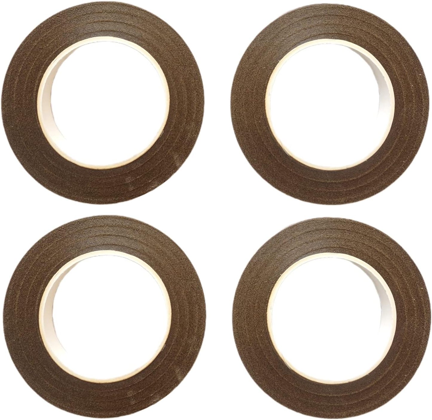 Transun Moo 4 Rolls 1/2 Inch Floral Tapes Florist Wraps for Bouquet Stem and Flowers Making Craft Projects (30 Yards, Brown)