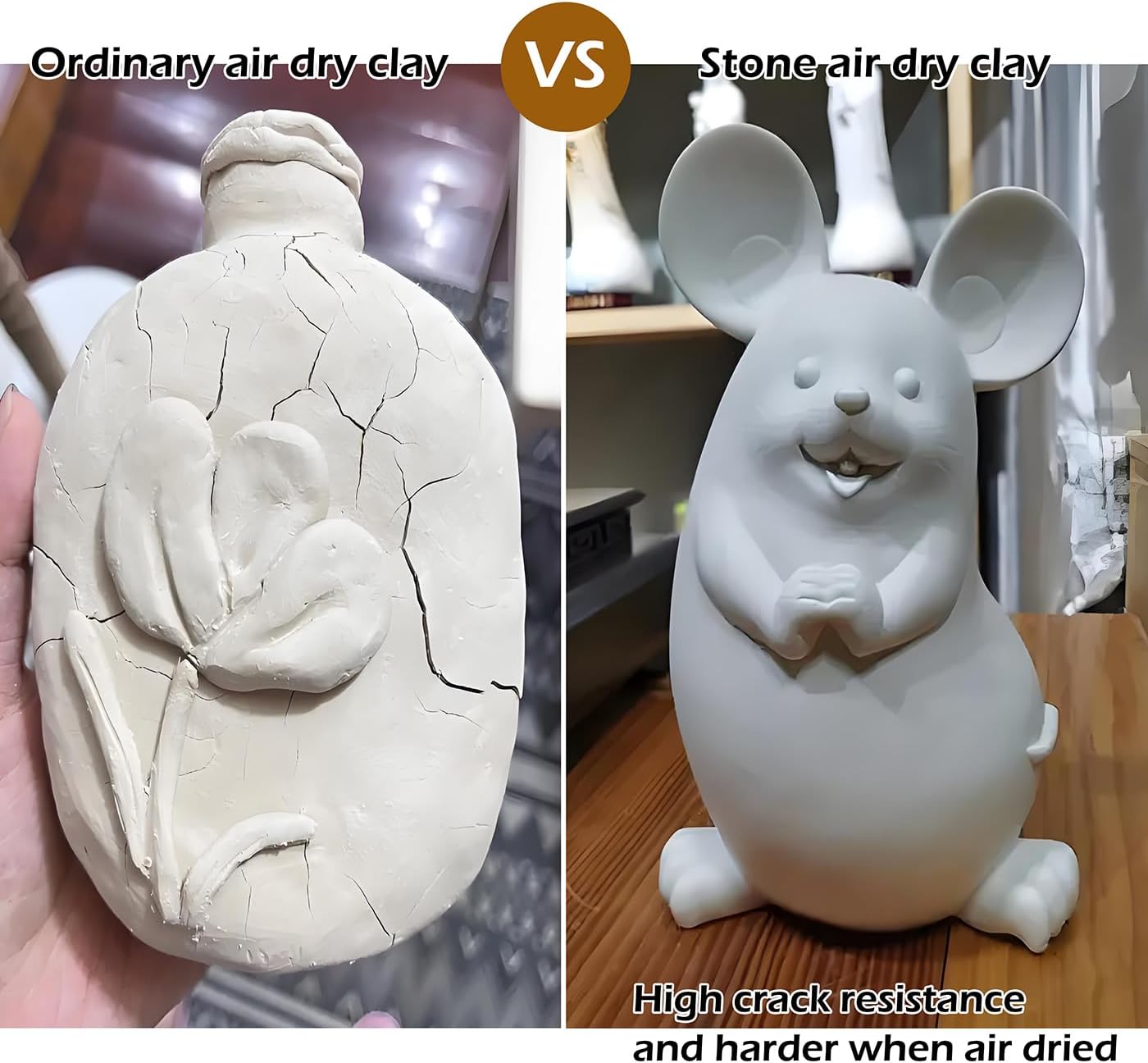 ReArt Air Dry Modeling Clay 3.3LBS, for Sculpting, Wheel Throwing, Hand Building, All-Purpose Modeling Clay (Gray)