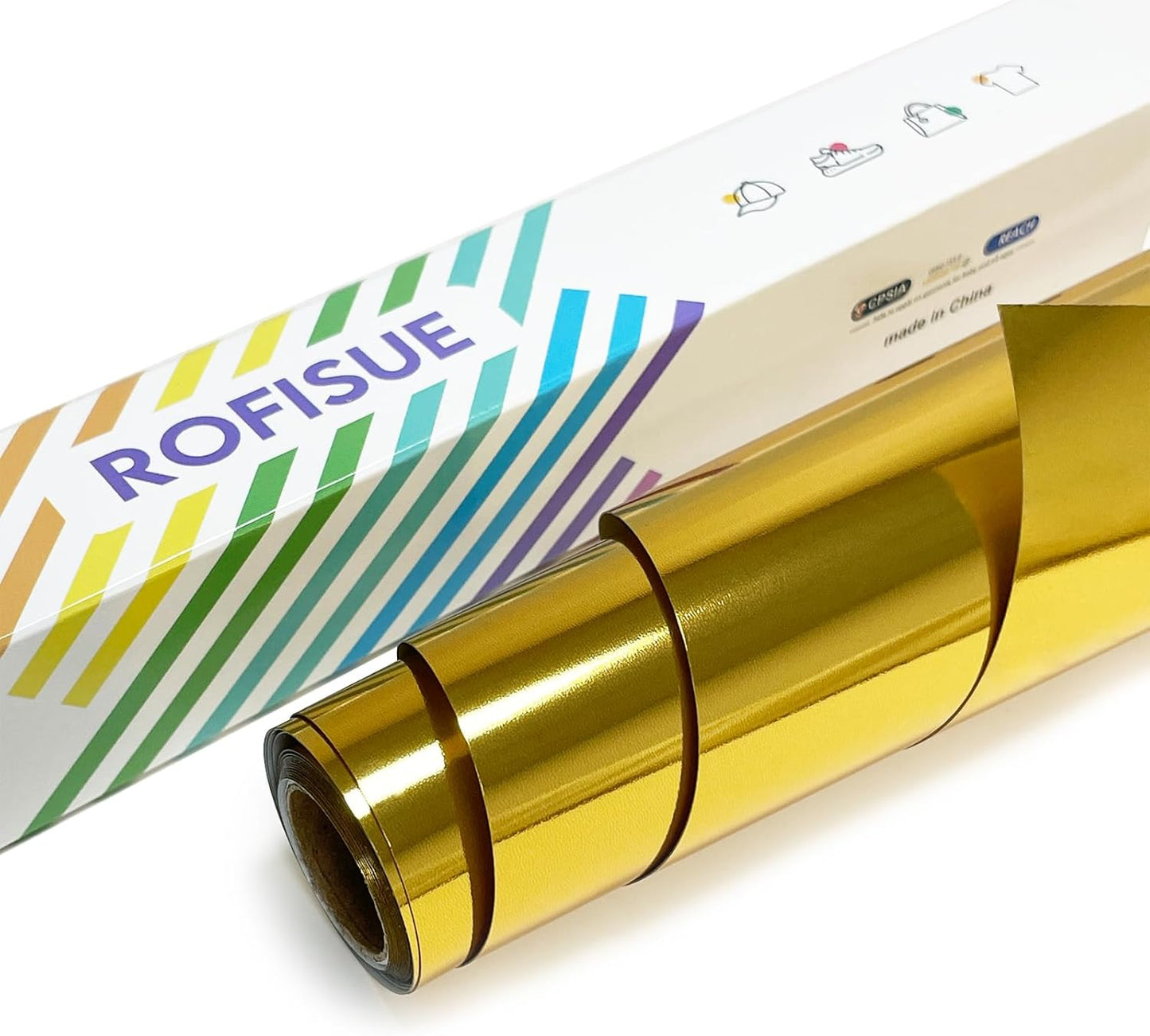 Sheet Metallic Foil Heat Transfer Vinyl 12Inch*6Ft Bundle Chrome HTV Pack inVibrant Colors for Stunning T-Shirt Designs! Perfect for DIY Heat Transfer Vinyl 12Inch*6Ft