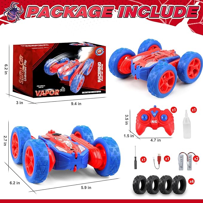 Dolanus Remote Control Car for 3 4 5 6 7 8 10 12 Year Old Boys, Spider Toys for Ages 8-13 3-5 Boys, Birthday Gifts for Boy Kids