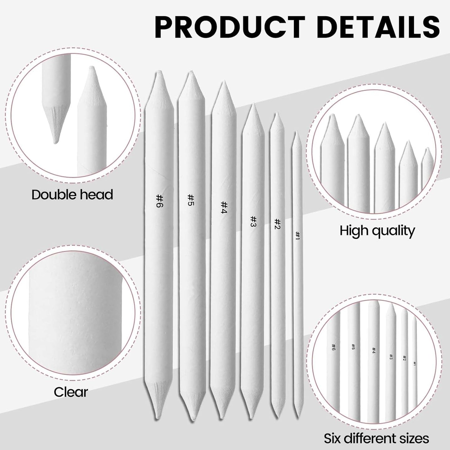 18Pcs Blending Stumps for Drawing, Paper Art Blenders, Art Blending Pencils Supplies, Drawing Pencils for Student Artist Charcoal Sketch Painting Tools, Shading Pencil for Sketching Supplies