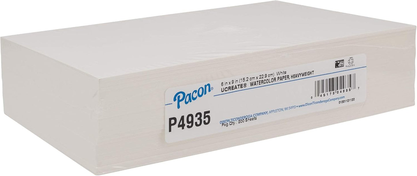 UCreate Watercolor Paper, White, 90 lb., 6" x 9", 200 Sheets