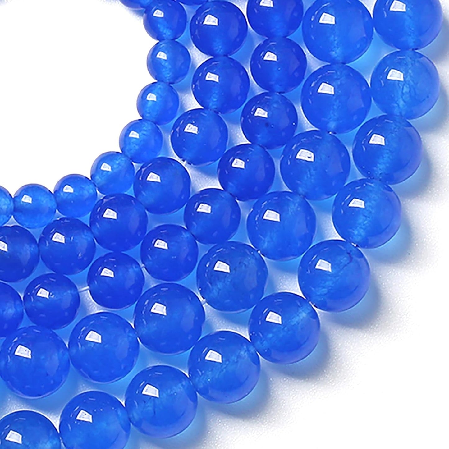 12MM Natural Purplish Blue Chalcedony Stone Beads Crystal Energy Round Loose Beads for Jewelry Making Bracelet 32pcs 15"