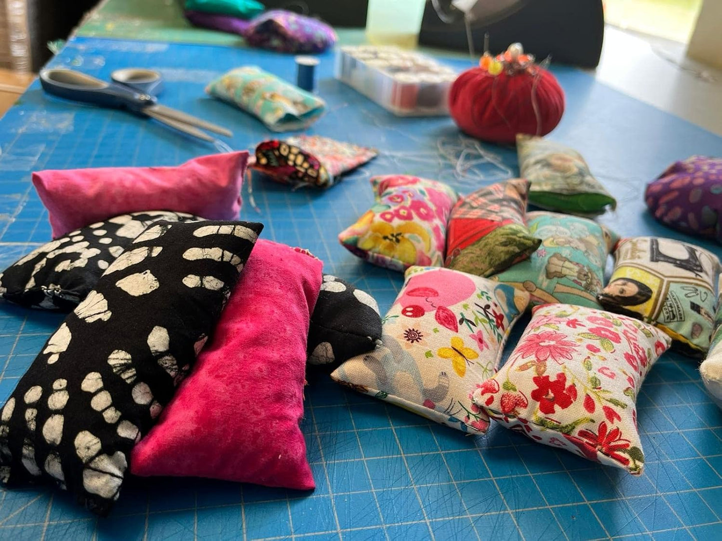 Emery Pincushion for Sewing - Filled with Abrasive Emery Sand - Handmade in USA (2"x3", Midnight at Woodland)