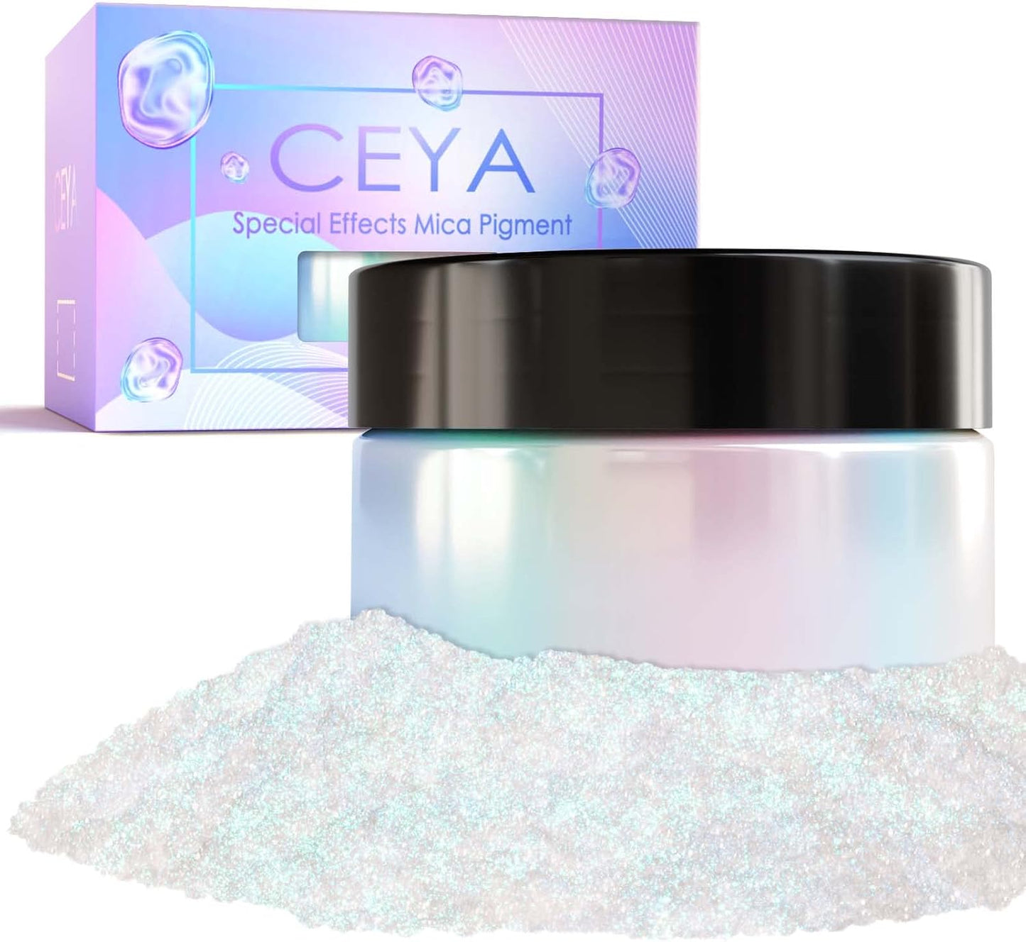 Ceya Chameleon Mica Powder, 1.8oz/ 50g Mermaid Chrome Nail Powder, Cosmetic Grade Pearlescent Effect Color Shift Pigment for Epoxy Resin, Makeup, Nail Polish, Soap Dye, Candle Making,Craft,Slime,Paint
