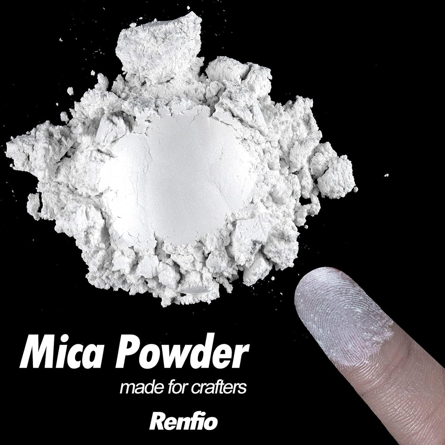 Renfio 100g Mica Powder Pigment, Metallic Natural Dye Mineral Pearl Shimmer Epoxy Resin Dye for Painting Soap Making Slime Bath Bombs 3.5 Oz - Pearl White
