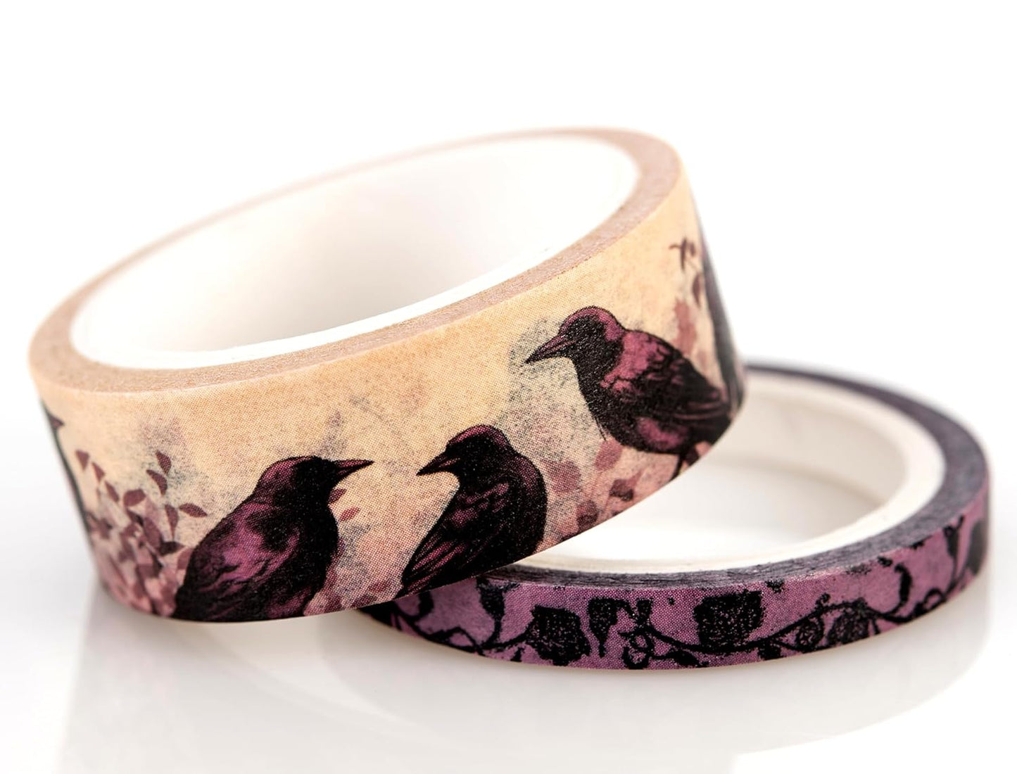 Conquest Journals Waiting for the Night Washi Tape Bundle, 8 Rolls, 4 15mm Rolls and 4 Corresponding 5mm Rolls, Goth Inspired Washi for All Your Planning, Journaling and Scrapbooking Projects