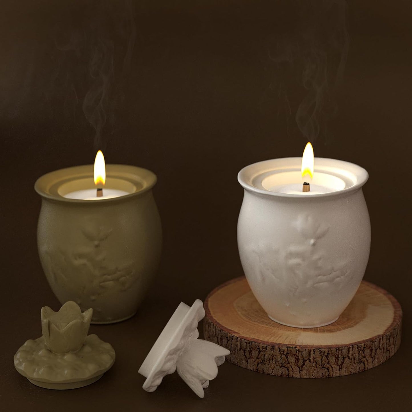 Lotus Jar Bottle Mold - Resin Casting Silicone Molds for Home Decor & Candle Making Wave Spiral Mold