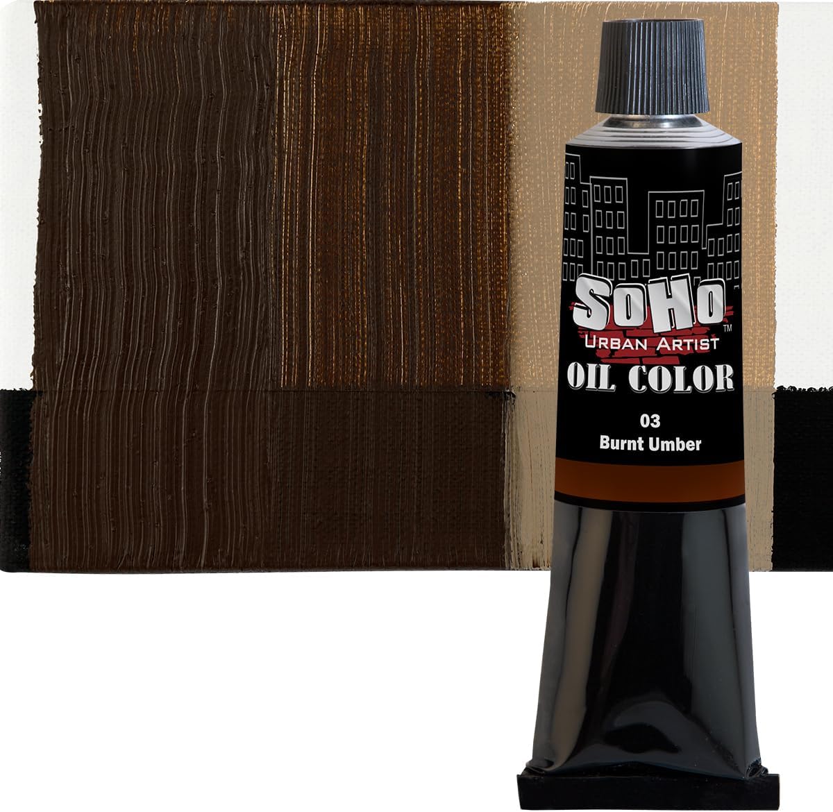 Soho Urban Artist Oil Paint - Burnt Umber, 170 ml Tube - Best Valued Oil Colors for Painting, Excellent Pigment Load