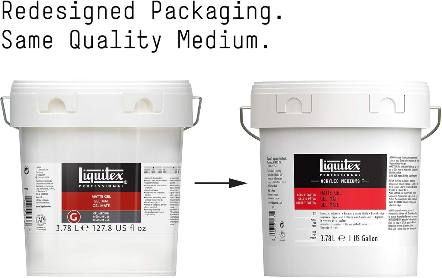 Liquitex Professional Matte Gel Medium, 3.78L (128-oz)