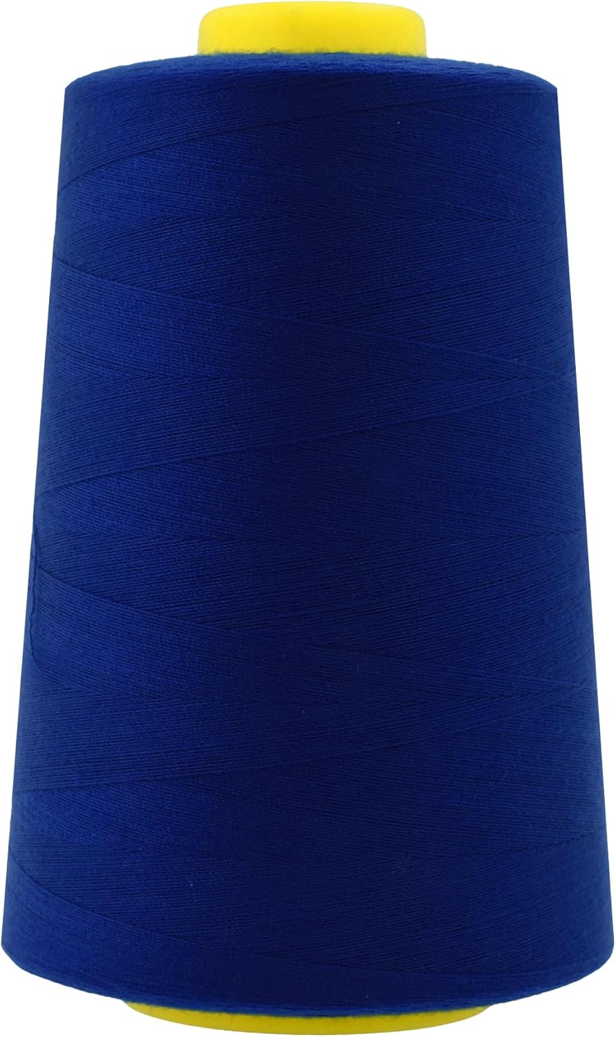 Mandala Crafts 4 Pack of Serger Threads Cones Spools - 40S/2 24000 Yards Polyester Midnight Blue Threads for Sergers Machine and Overlock Quilting Sewing Machine