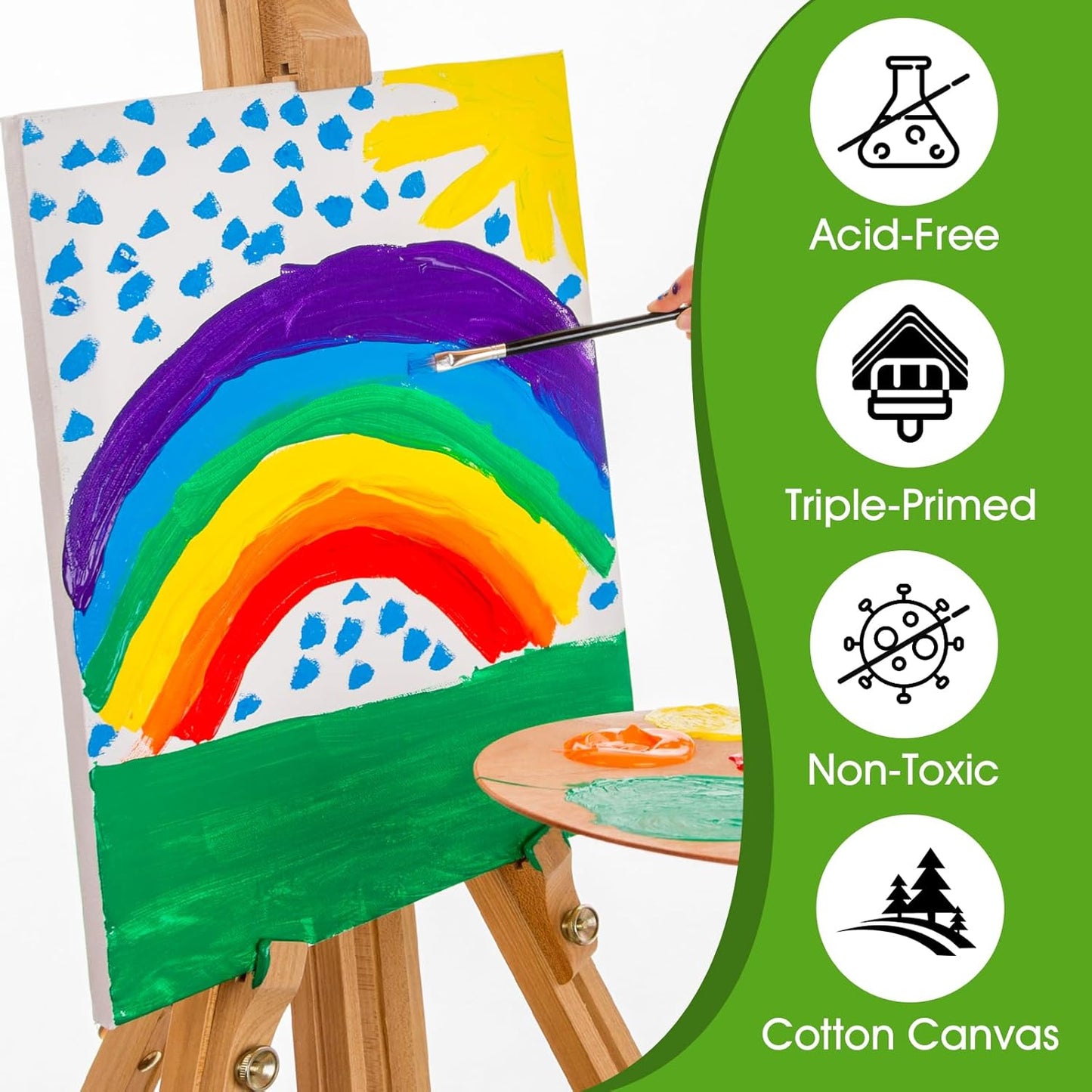 Stretched Canvas for Painting, Multi Size 11x14, 9x12, 8x10, 5x7, 4x4(4 of Each), 20 Packs Primed Blank Canvases, Very Good for Beginners or Professionals.