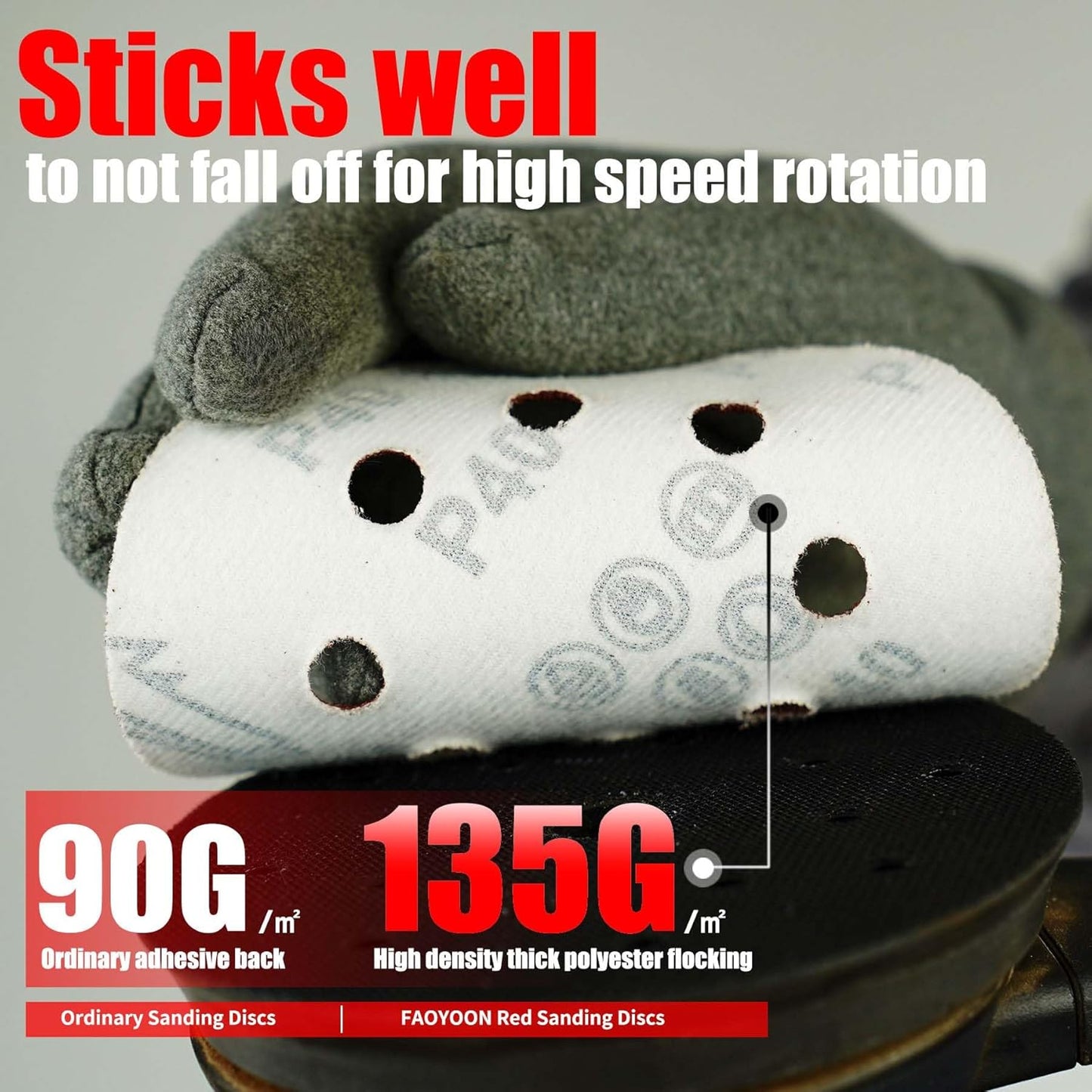 Sanding Disc 5 Inch 8 Hole, 100 Pcs Orbital Sanding Discs Hook and Loop, Sandpaper for Wood, 40 Grit Sand Paper for Random Orbital Sander