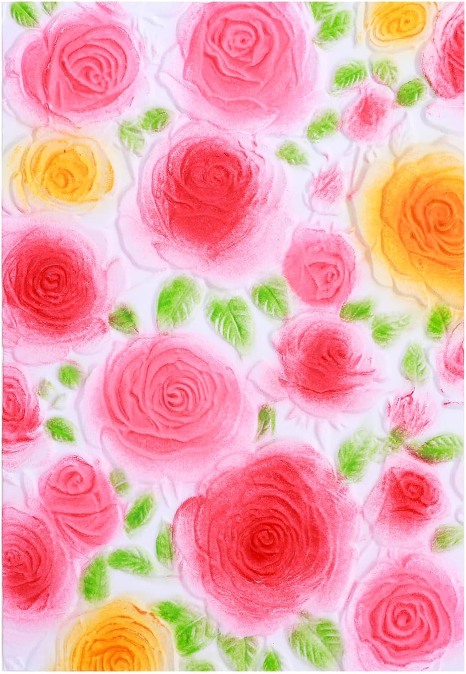 BAOFALI 3D Embossing Folder for Card Making,Floral Pattern Clear Plastic Texture Fades Embossing Folder Template for Scrapbooking Cardstock Album DIY Decoration Paper Crafting 6.3x4.5inch