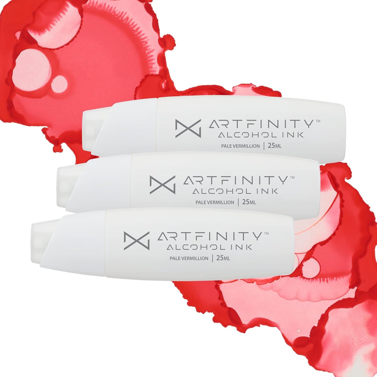 Alcohol Inks 3 Pack - Vibrant, Professional, Dye-Based Alcohol Inks for Artfinity Alcohol Markers, Artists, Drawing, & More! - Pale Vermillion R1-5