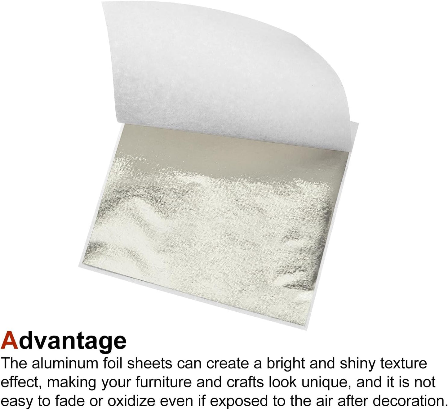 MECCANIXITY Gold Leaf Foil Sheet, Classic Silver Leaf Papers, 3.3 Inch x 3.1 Inch for Art Decoration, Sculptures, Painting, Pack of 150 Pcs