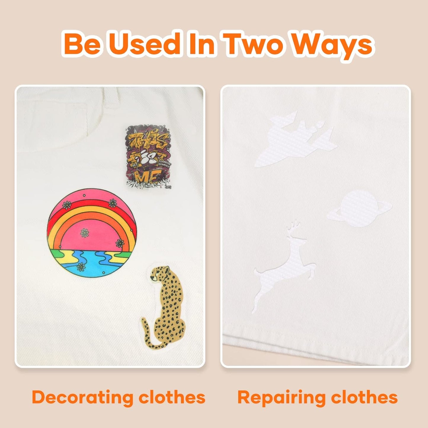 HTVRONT Iron on Patches for Clothing Repair, 20 Pieces White Sublimation Patch, Fabric Patches for Clothes, White Repair Decorating Kit, Iron on Blank Patches Size 3.7" by 4.9" (9.5 cm x 12.5 cm)