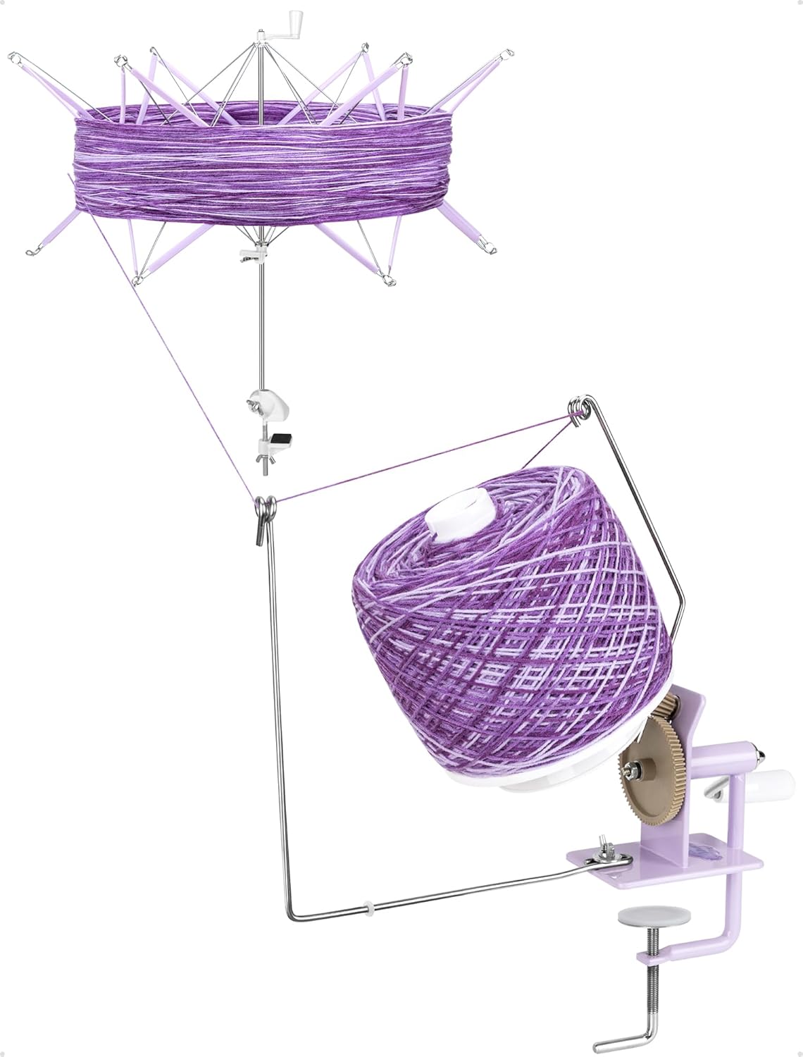Adhafera Yarn Winder with Swift, Ball Winder for Crocheting, Large Capacity 10–16oz, Smooth Center-Pull Cake Spinner, Metal Craft Supplies for Knitting Enthusiast