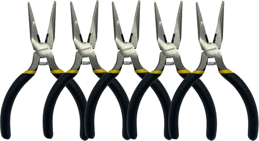 BOOSDEN 5" Small Needle Nose Pliers, Mini Needle Nose Pliers, Micro Needle Nose Pliers-5 Pack