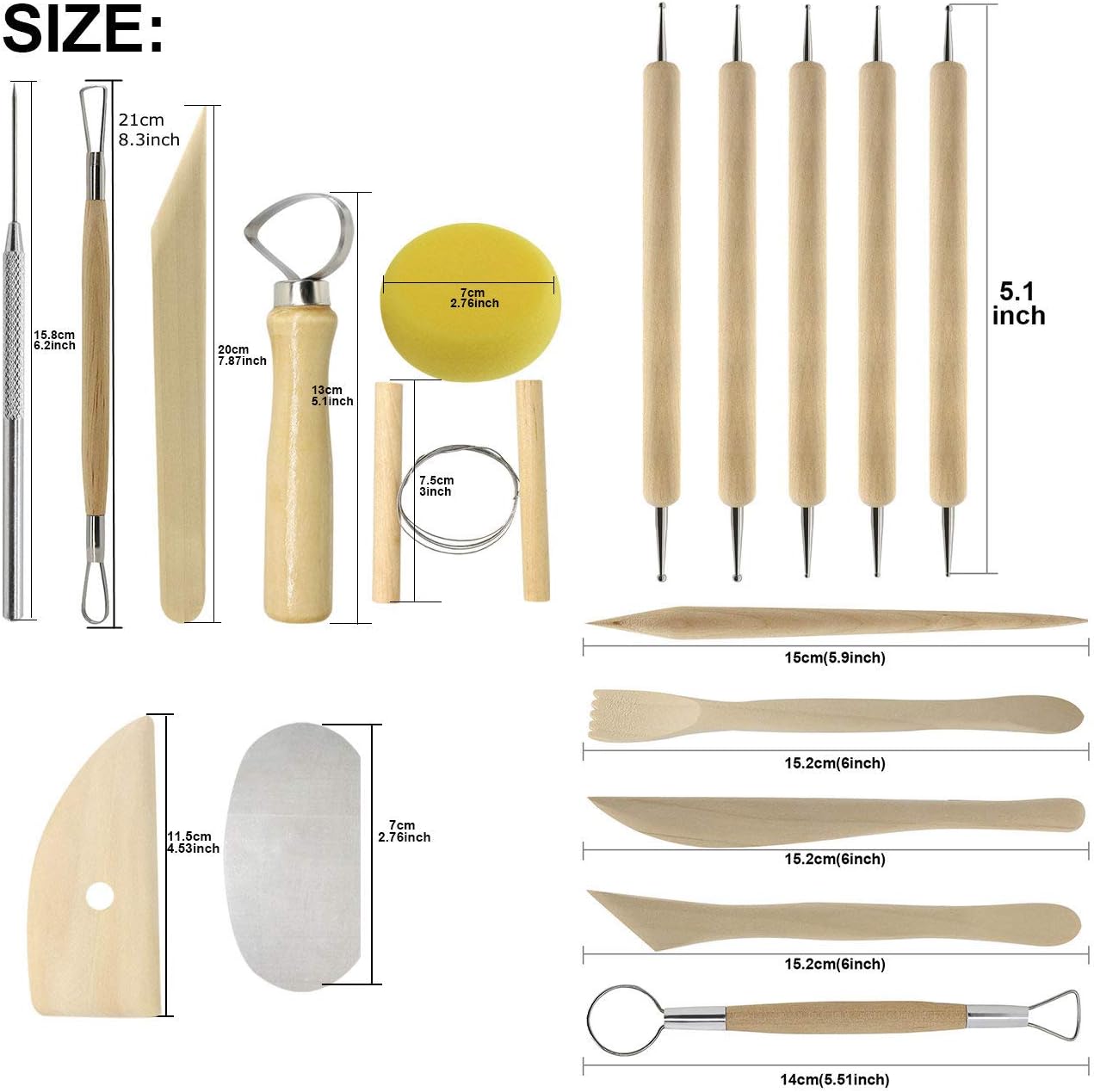 Pottery Sculpting Tools 32PCS Ceramic Clay Carving Tools Set for Beginners Expert Art Crafts Kid's After School Pottery Classes Club Children Students