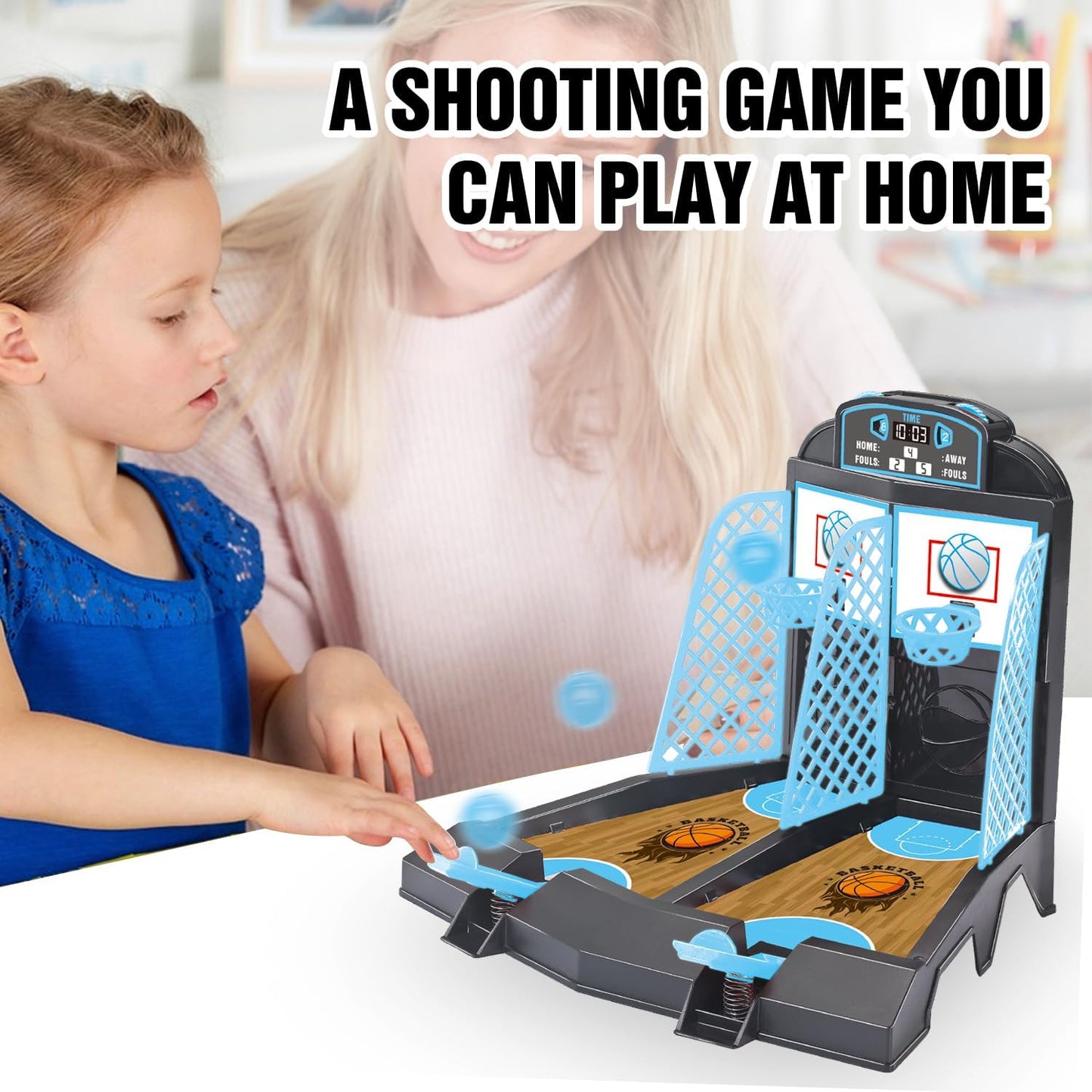 Table Top Games, Glow in The Dark Mini Basketball Game - Desktop Games for Kids，Desk Toys for Office for Adults - Basketball Gifts for Boys 3 4 5 6 7 8 9 10 11 12