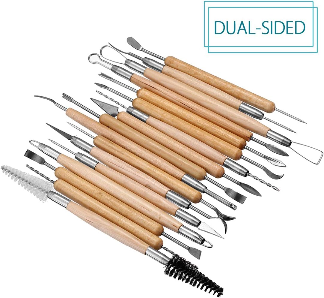 Meuxan 40PCS Pottery Tool Set Clay Sculpting Modeling Tools