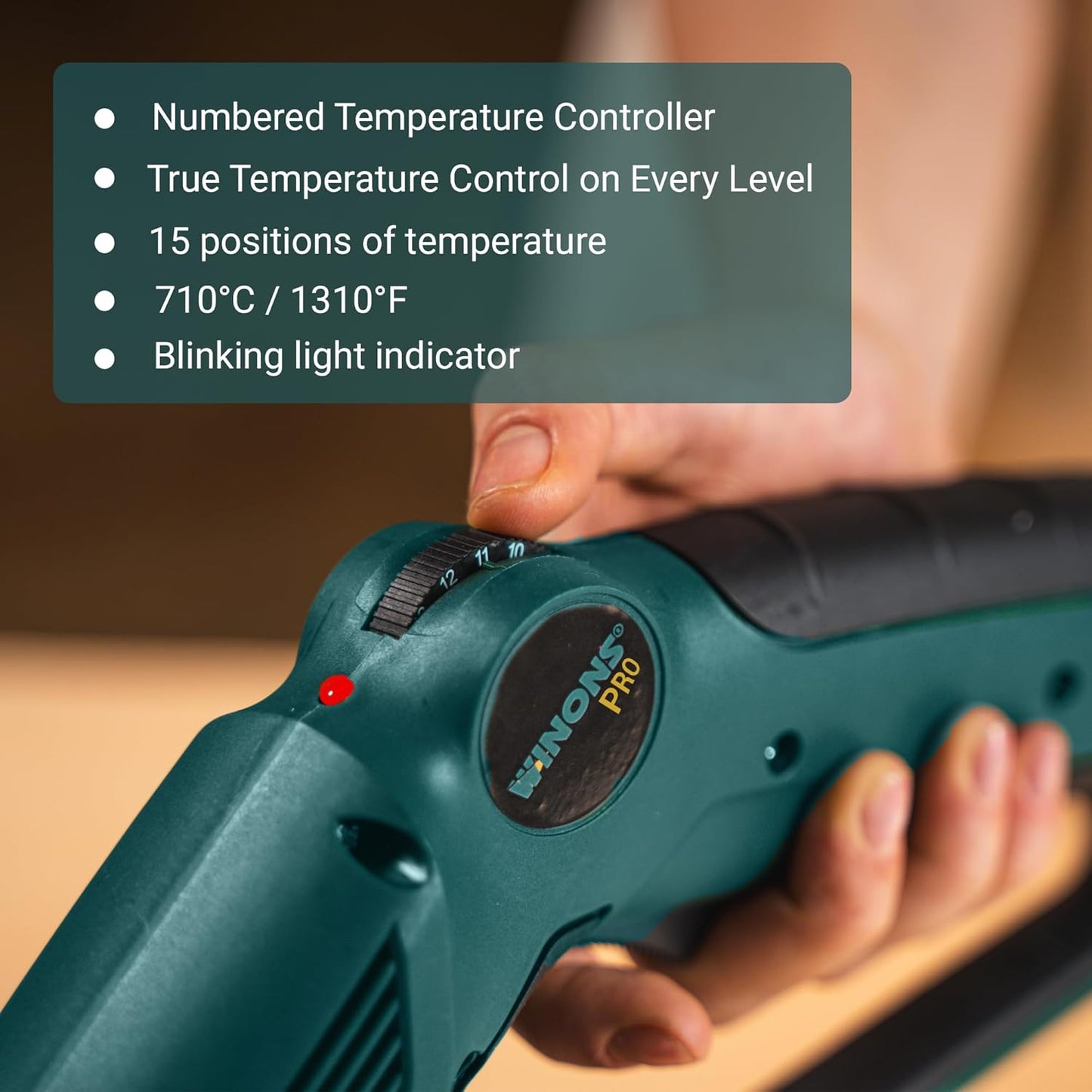 WINONS Hot Knife Foam Cutter Tool with Sled - 300W, Styrofoam Cutter WFC0014 with Numbered Temperature Controller - 710°C Max Temp, Hot Wire Foam Cutting Tool for Different Projects (Kit of 12)