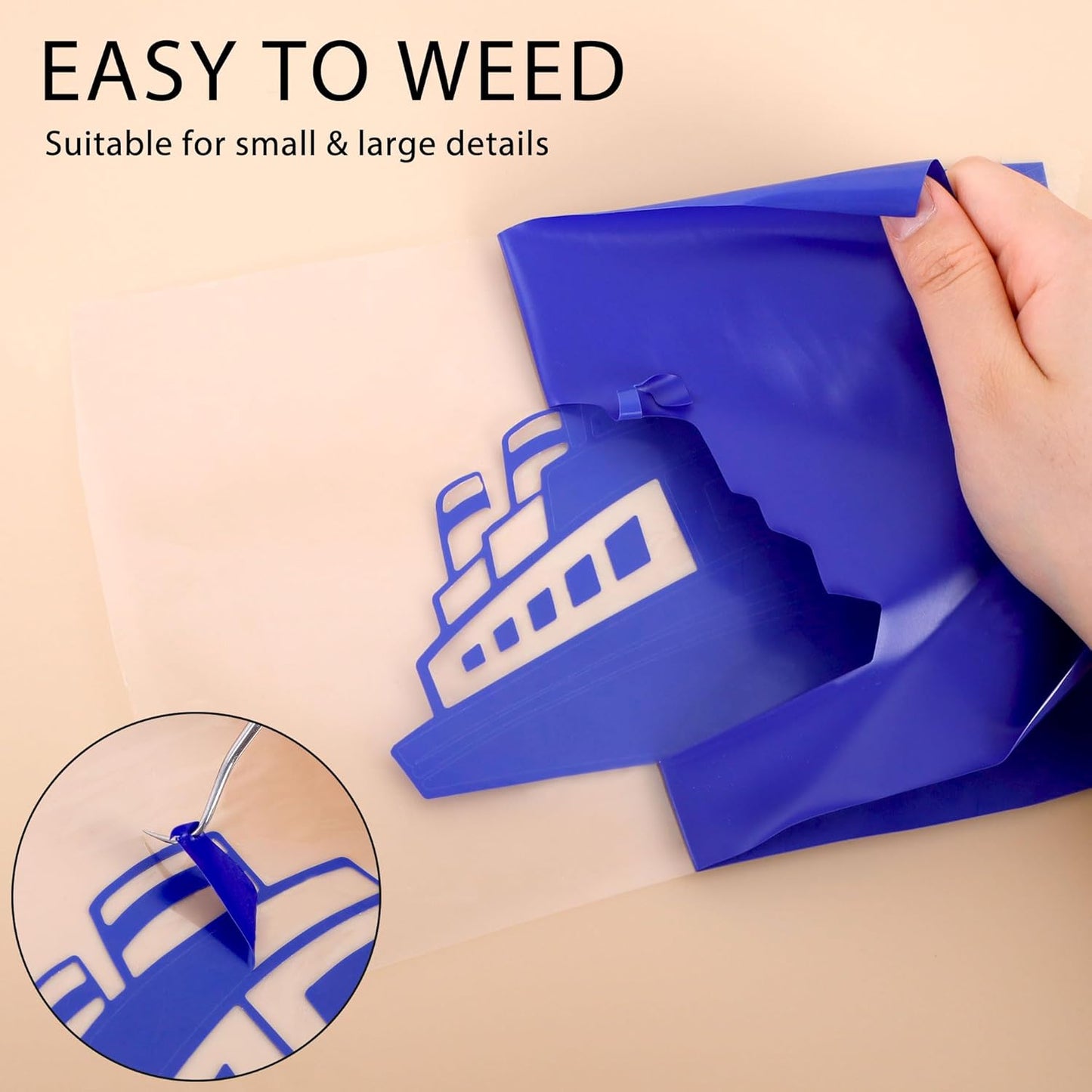 RENLITONG Blue Iron on Vinyl 12Inch by 50ft Roll HTV Heat Transfer Vinyl for T-Shirt HTV Rolls for All Cutter Machine - Easy to Cut & Weed for Heat Transfer Design