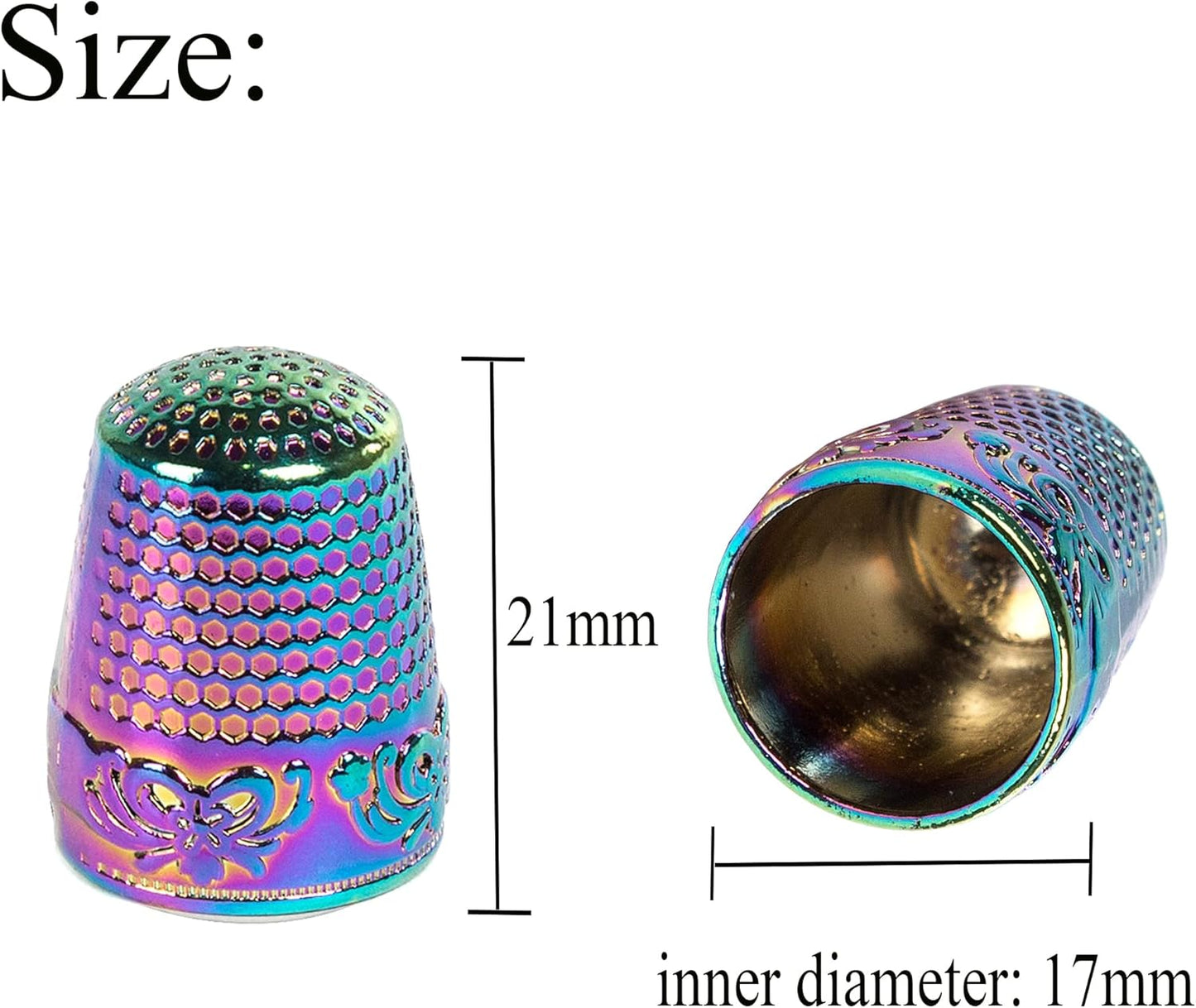 J.CARP 4Pcs Sewing Thimble, Dazzle Color Sewing Thimble Finger Protector, Finger Shield Fingertip Thimble Sewing Quilting Craft, Accessories DIY Sewing Tools