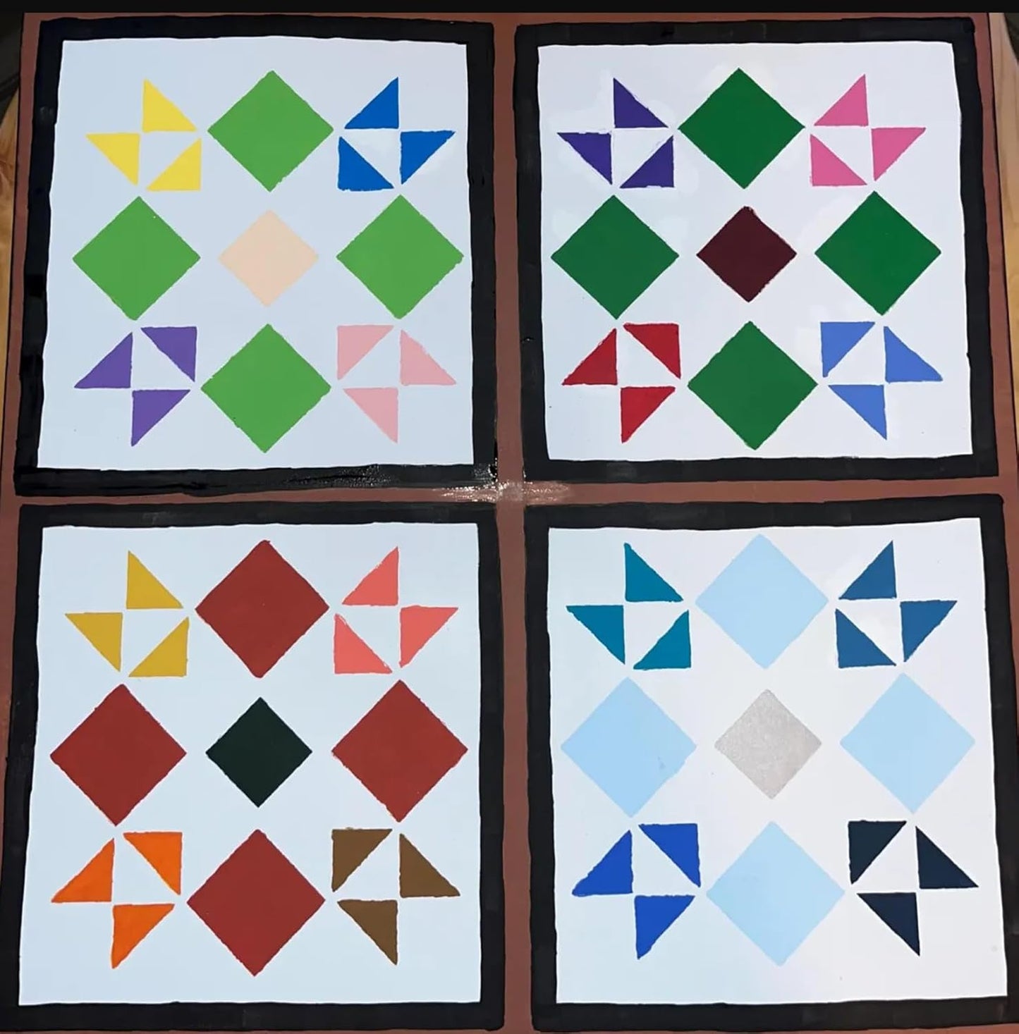 Stencils for Painting on Wood Reusable 3inch Barn Quilt Stencil for Crafts Drawing Templates for Wood Sign Fabrics Paper Card Decor