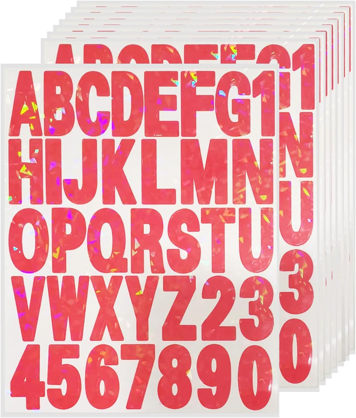 Starboling Letter Stickers,2 inch 8 Sheets Red Alphabet Sticker,Self Adhesive Vinyl Letter Stickers Mailbox Numbers,for Arts Crafts Outdoor Sign Poster Mailbox Sign Doors Mailboxes Car Truck