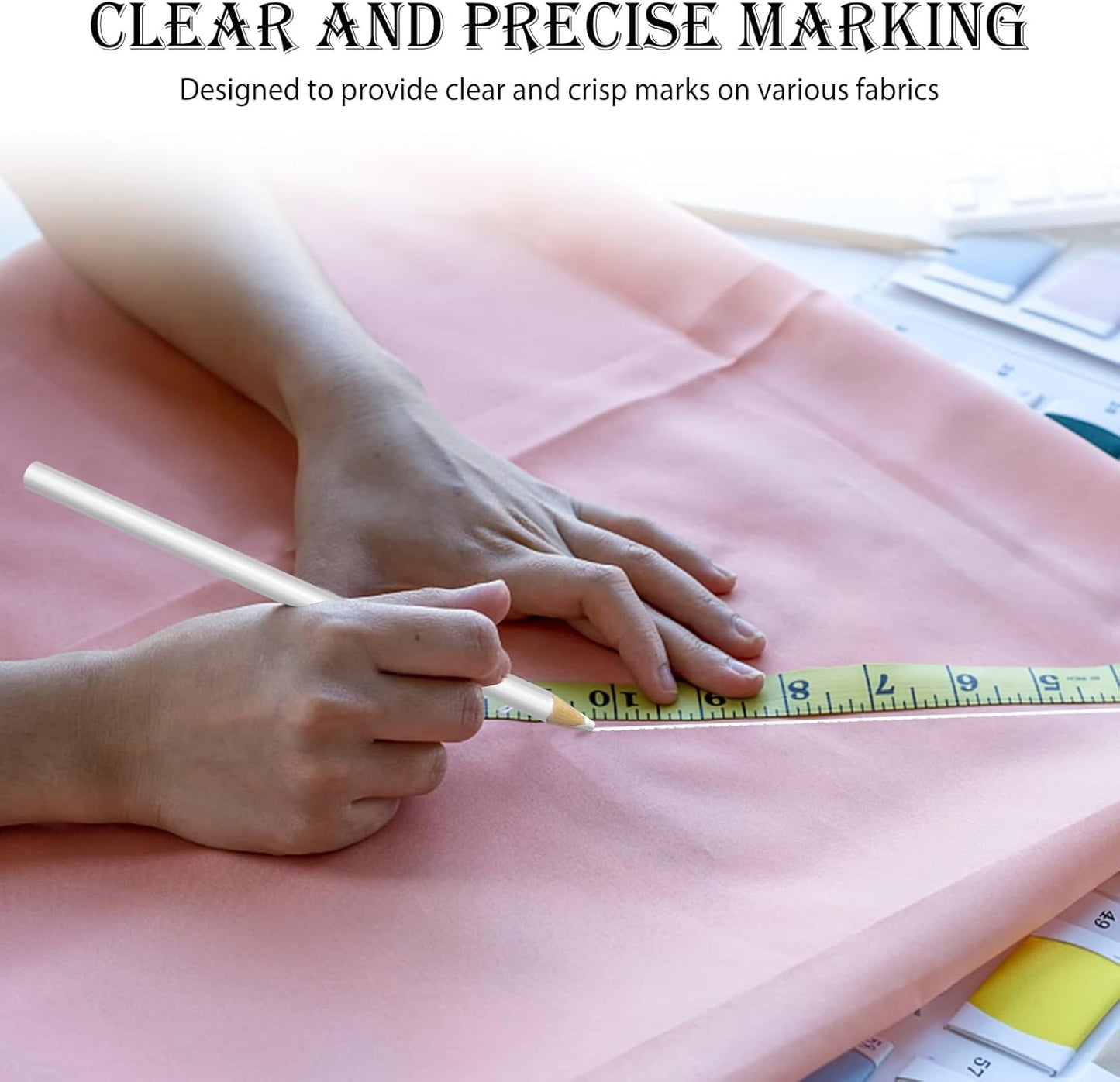 lyforx 30 Pack Sewing Marking Pencils for Fabric Quilting Pencil Tailor White Mark Pencils Fabric Chalk Pencil Marking and Tracing Tools
