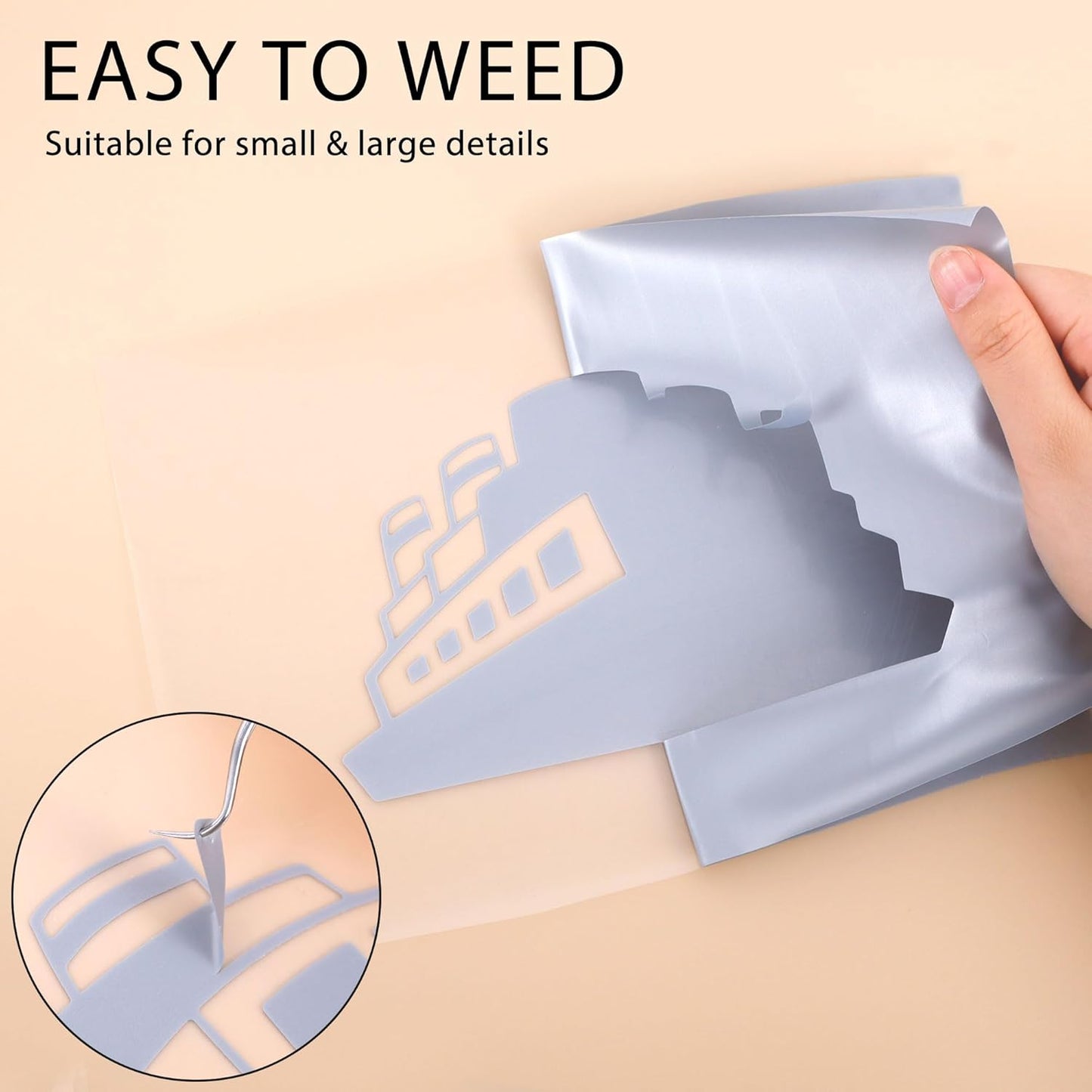 RENLITONG Silver Iron on Vinyl 12Inch by 50ft Roll HTV Heat Transfer Vinyl for T-Shirt HTV Rolls for All Cutter Machine - Easy to Cut & Weed for Heat Transfer Design