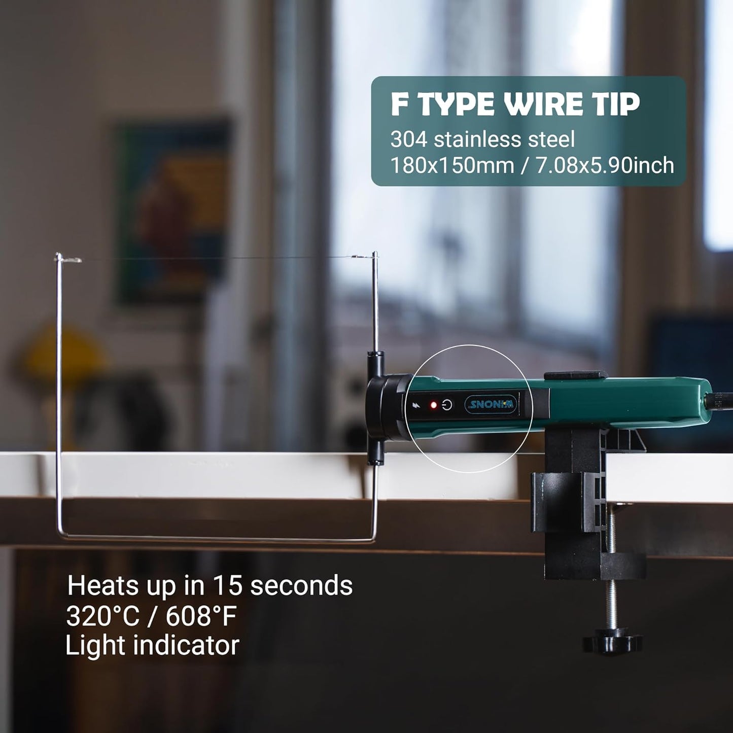 WINONS Hot Wire Foam Cutter Tool, WFC0010 Polystyrene and Styrofoam Cutter has 450°C Max. Temperature and Wider Cutting Zone, Hot Knife Cutting Tool with German Standards (Kit of 15)