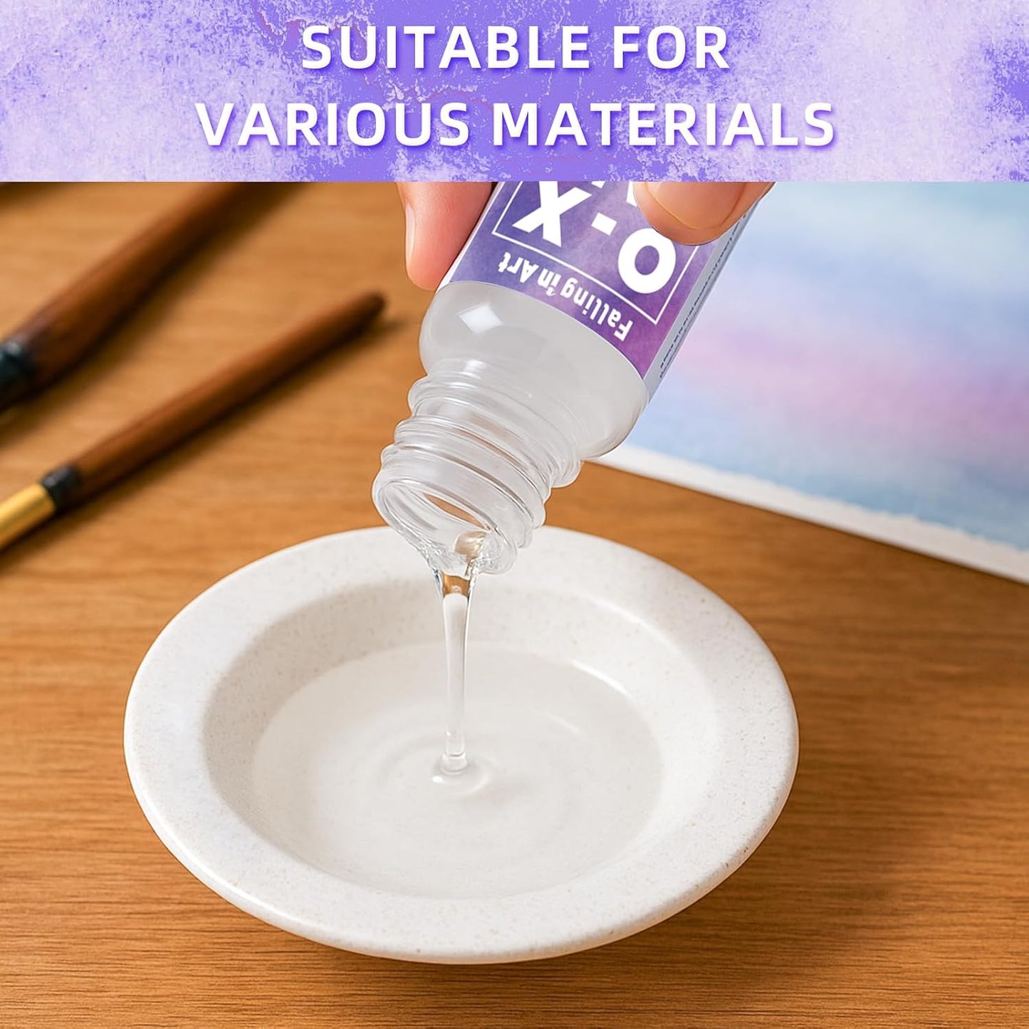 Falling in Art Ox Gall Liquid, Watercolor Medium, Ox Gall for Watercolor Painting, 2.5 Oz Bottle