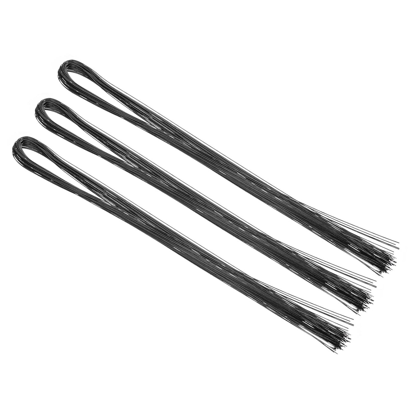 PATIKIL 32 Inch 22 Gauge Floral Stem Wire, 4 Pack/160 Pieces Bouquet Stem Paper Wrapped for DIY Crafts Flower Arrangements, Black