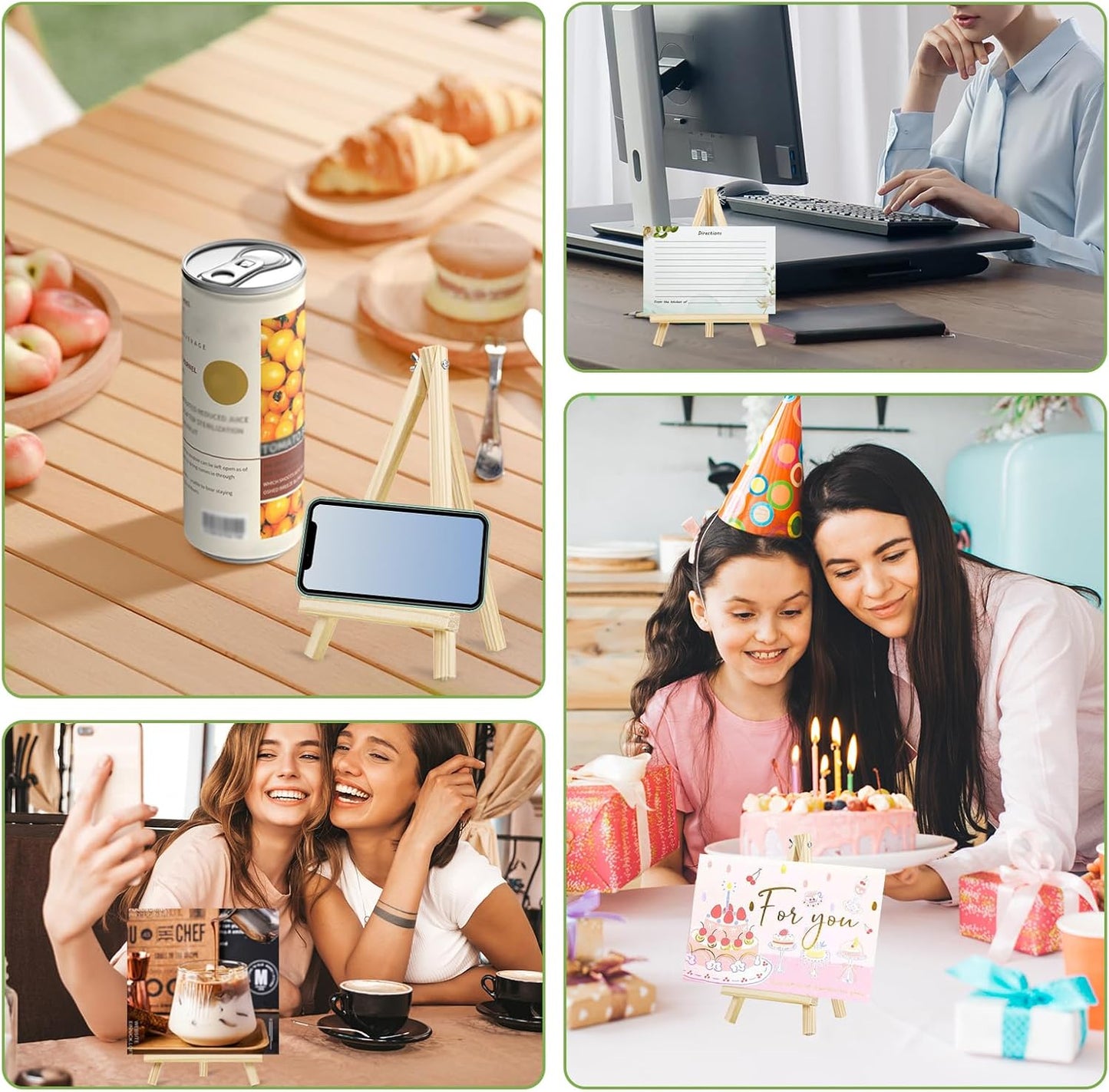 TKOnline 5PCS 9 Inch Wood Easels, Easel Stand for Painting, Art Craft Painting Party Easel, Tabletop Easels, Tripod, Canvas Photo Picture Sign Holder