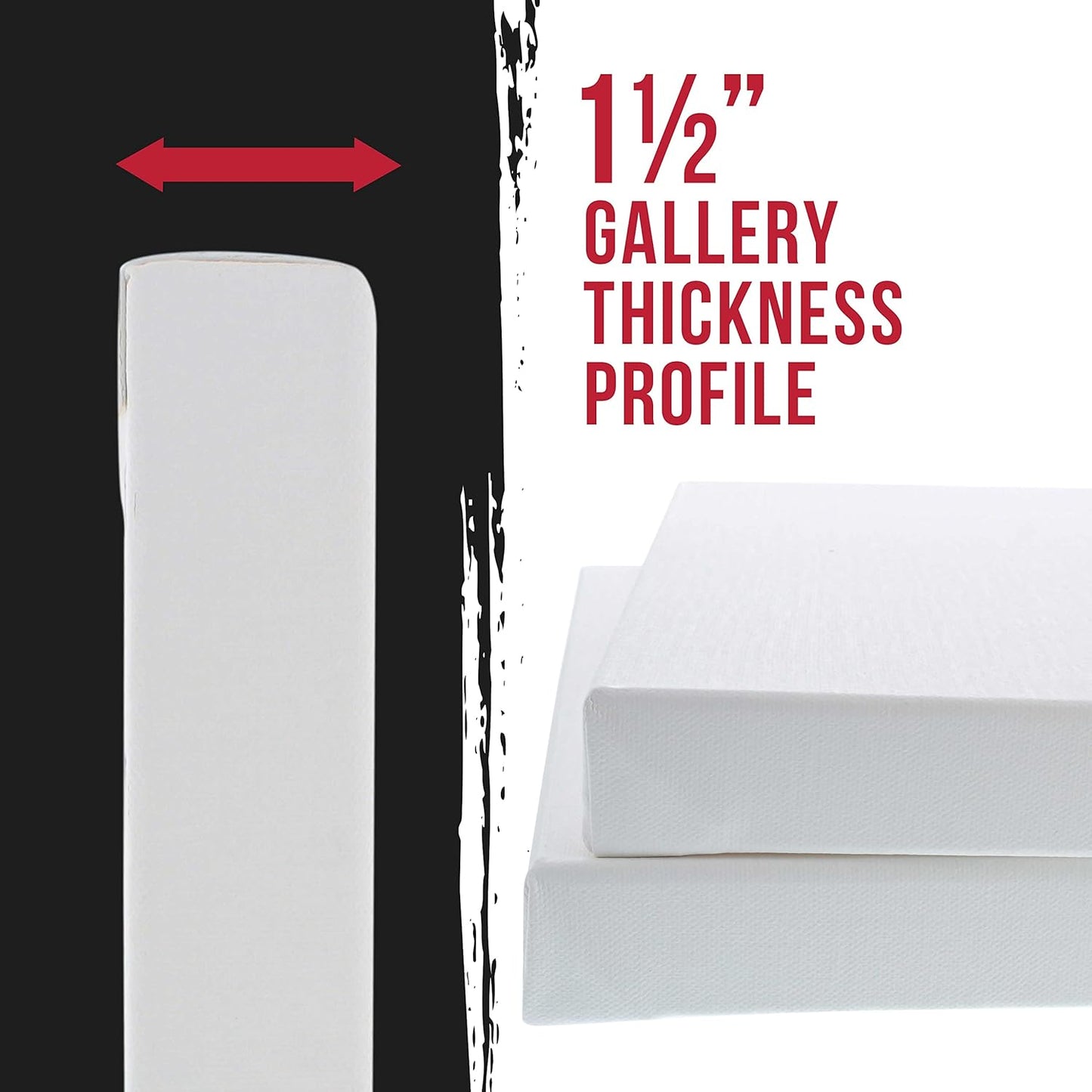 U.S. Art Supply X-Large Stretched Canvas for Painting 48x48 inch Gallery Depth 1-1/2" Thick, 2-Pack - 12oz Acrylic Gesso Triple Primed, Professional Artist Quality, 100% Cotton - Oil, Pouring Paint