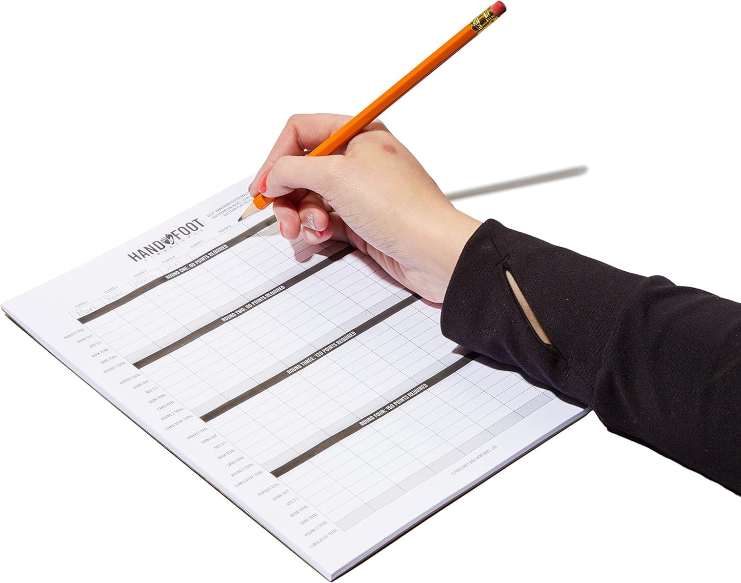 Hand & Foot Remastered Scorepad - 120 Pages for Up to 8 Players - Double-Sided Scoring Sheets