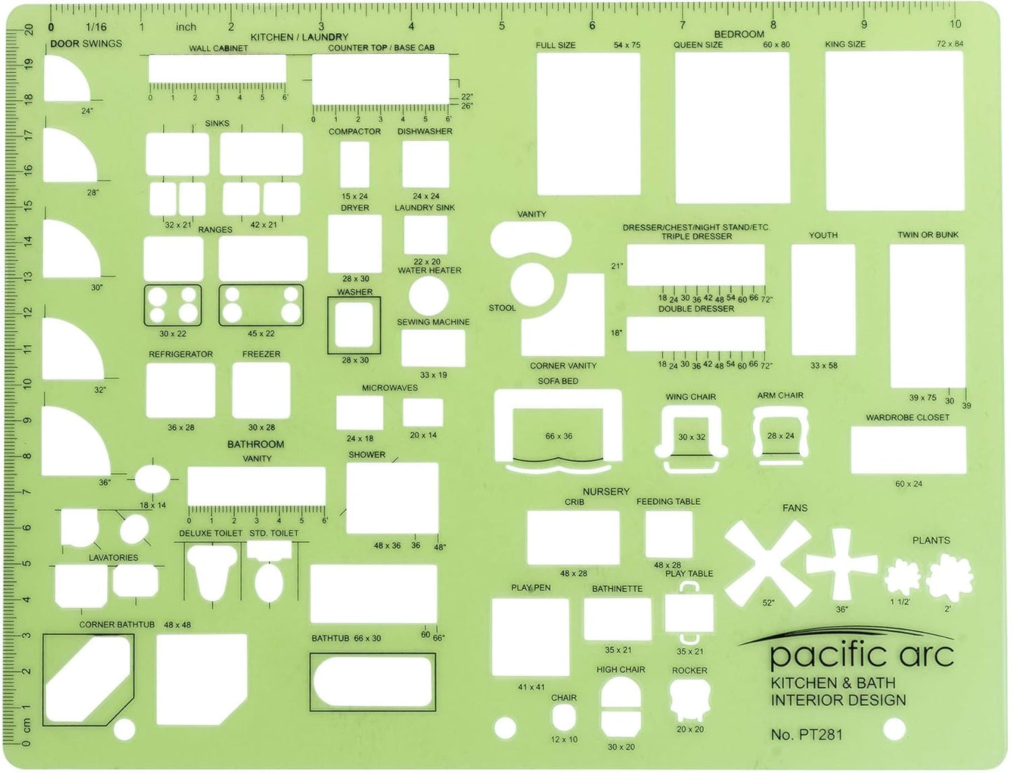 Pacific Arc Kitchen and Bath Interior Design Template Guide, for Bedrooms, Bathrooms, and Kitchens