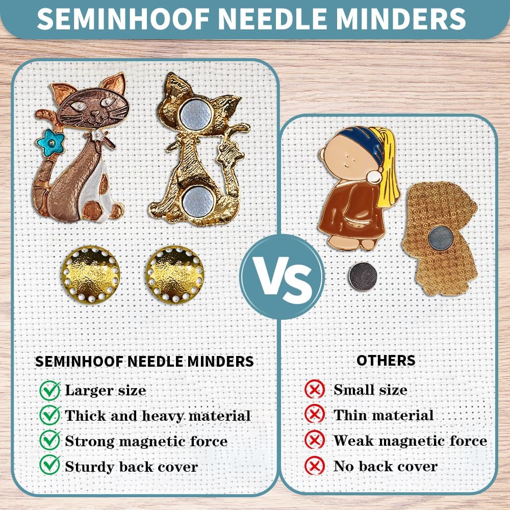Magnetic Needle Minder Magnet Embroidery Accessories and Supplies Embroidery Needle Holder Cross Stitch Holder Needlework Supplies (Cardinal) (cat)
