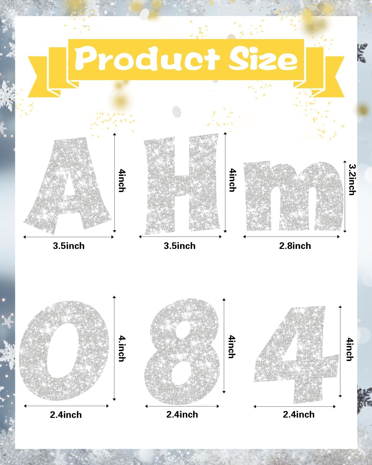 237 Pcs Glitter Bulletin Board Letters, Numbers and Punctuation, Poster Board Letters Alphabet Cut Out Cardboard Letters Accessories for Classroom Display Decorating Supplies 4inch (Sliver)