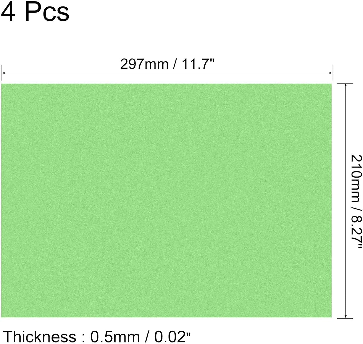 uxcell 4Pcs A4 Gel Light Lighting Filter Overlay Transparent Color Correction Plastic Vinyl PVC Sheets Photography Television Matte Green,0.5mm